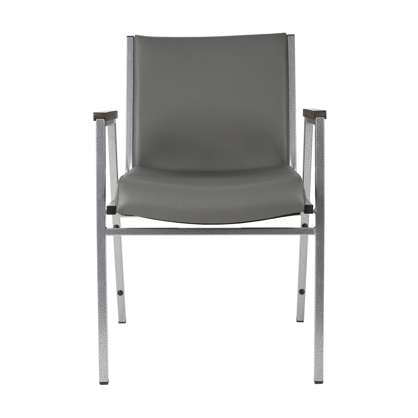 HERCULES Heavy Duty Gray Vinyl Stack Chair with Arms Gray Vinyl