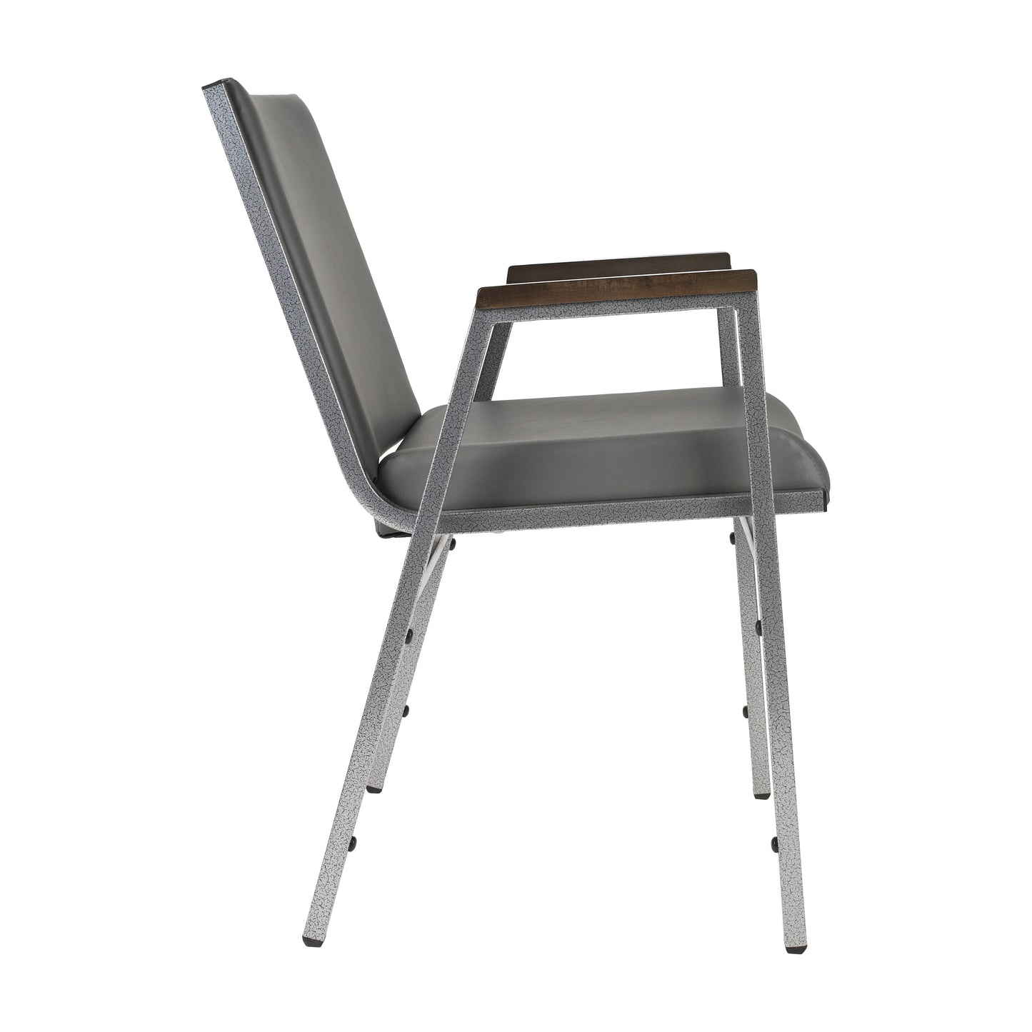 HERCULES Heavy Duty Gray Vinyl Stack Chair with Arms Gray Vinyl