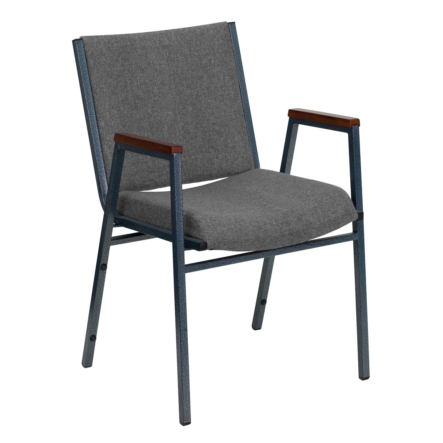 HERCULES Series Heavy Duty Gray Fabric Stack Chair with Arms Gray Fabric XU-60154-GY-GG