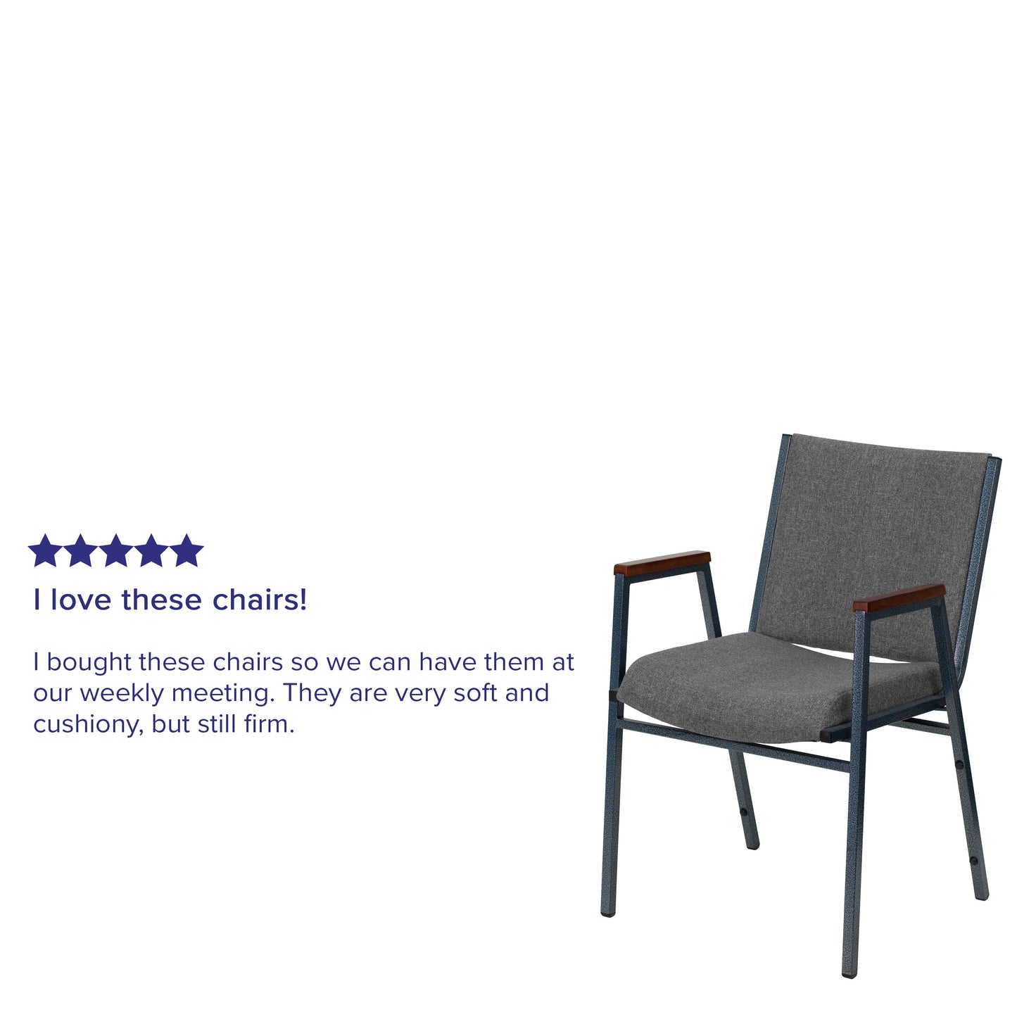HERCULES Series Heavy Duty Gray Fabric Stack Chair with Arms Gray Fabric XU-60154-GY-GG