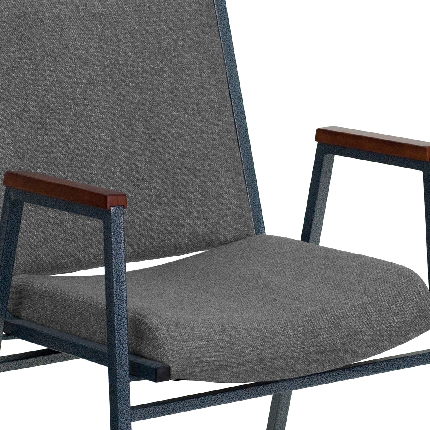 HERCULES Series Heavy Duty Gray Fabric Stack Chair with Arms Gray Fabric XU-60154-GY-GG