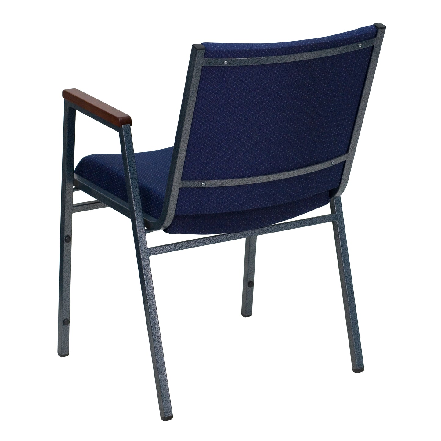 HERCULES Series Heavy Duty Navy Blue Dot Fabric Stack Chair with Arms Navy Patterned Fabric