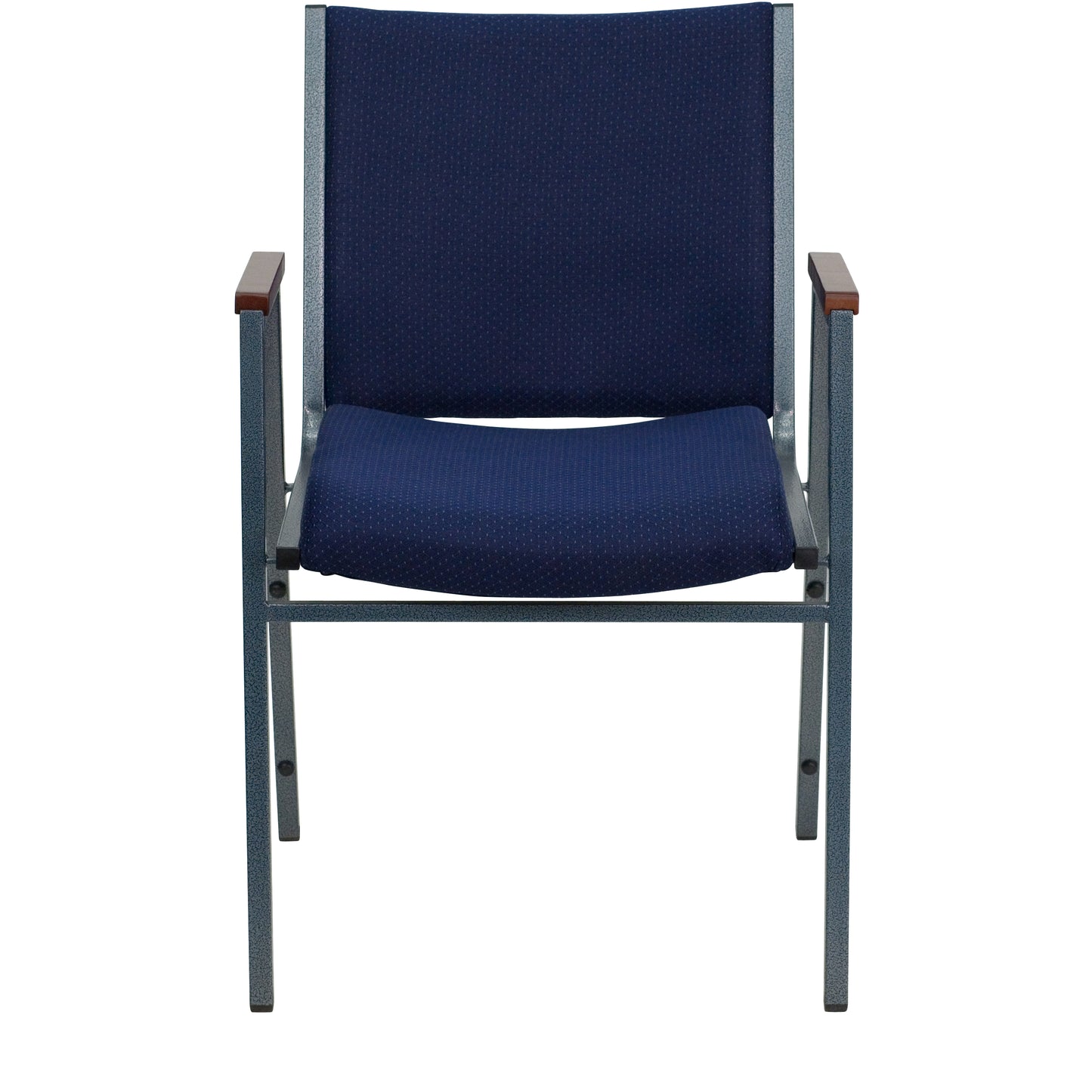 HERCULES Series Heavy Duty Navy Blue Dot Fabric Stack Chair with Arms Navy Patterned Fabric