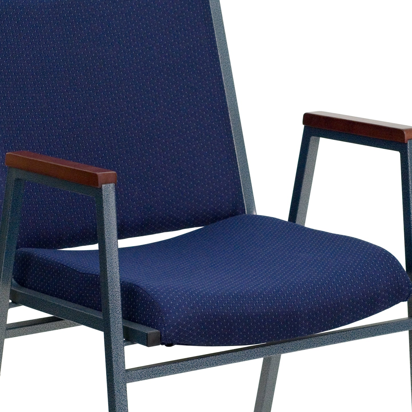 HERCULES Series Heavy Duty Navy Blue Dot Fabric Stack Chair with Arms Navy Patterned Fabric