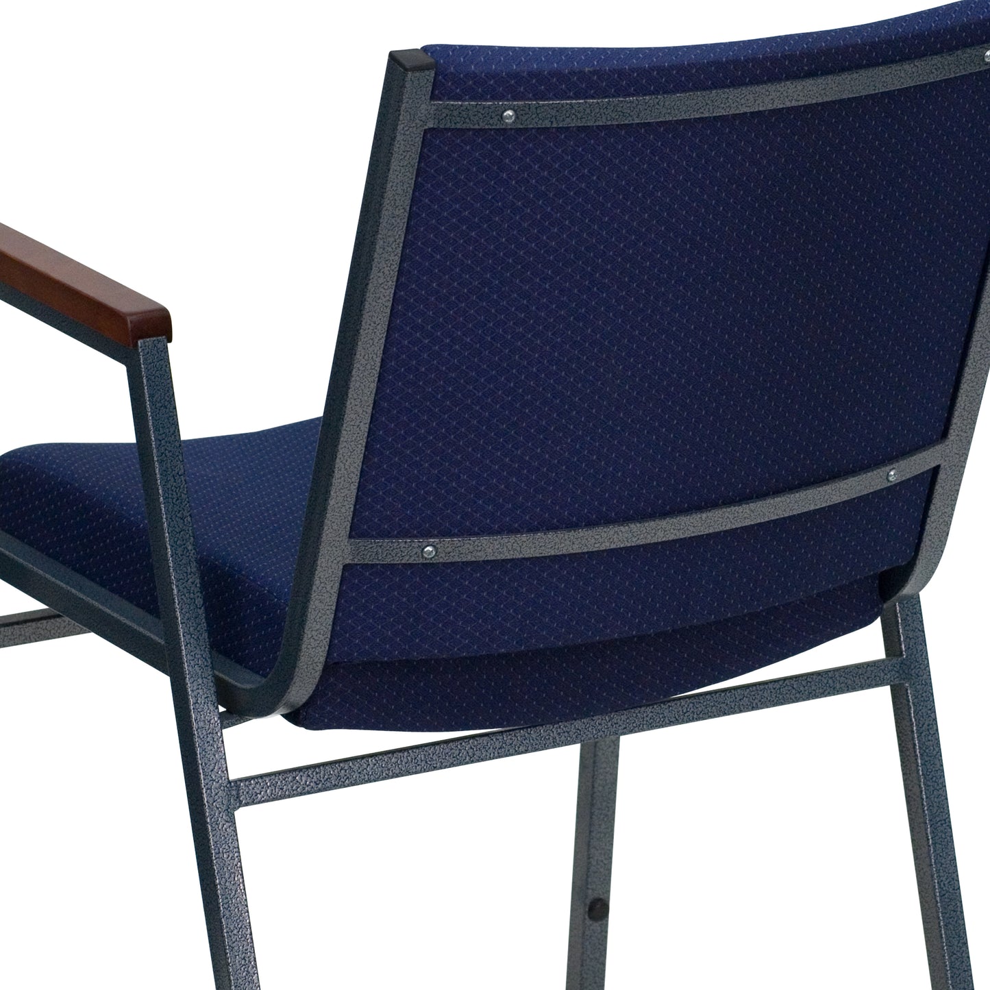 HERCULES Series Heavy Duty Navy Blue Dot Fabric Stack Chair with Arms Navy Patterned Fabric