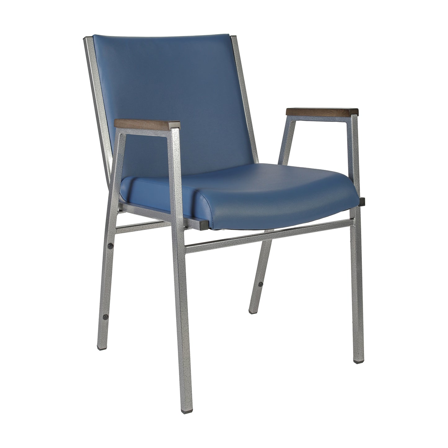 HERCULES Heavy Duty Navy Vinyl Stack Chair with Arms Navy Vinyl
