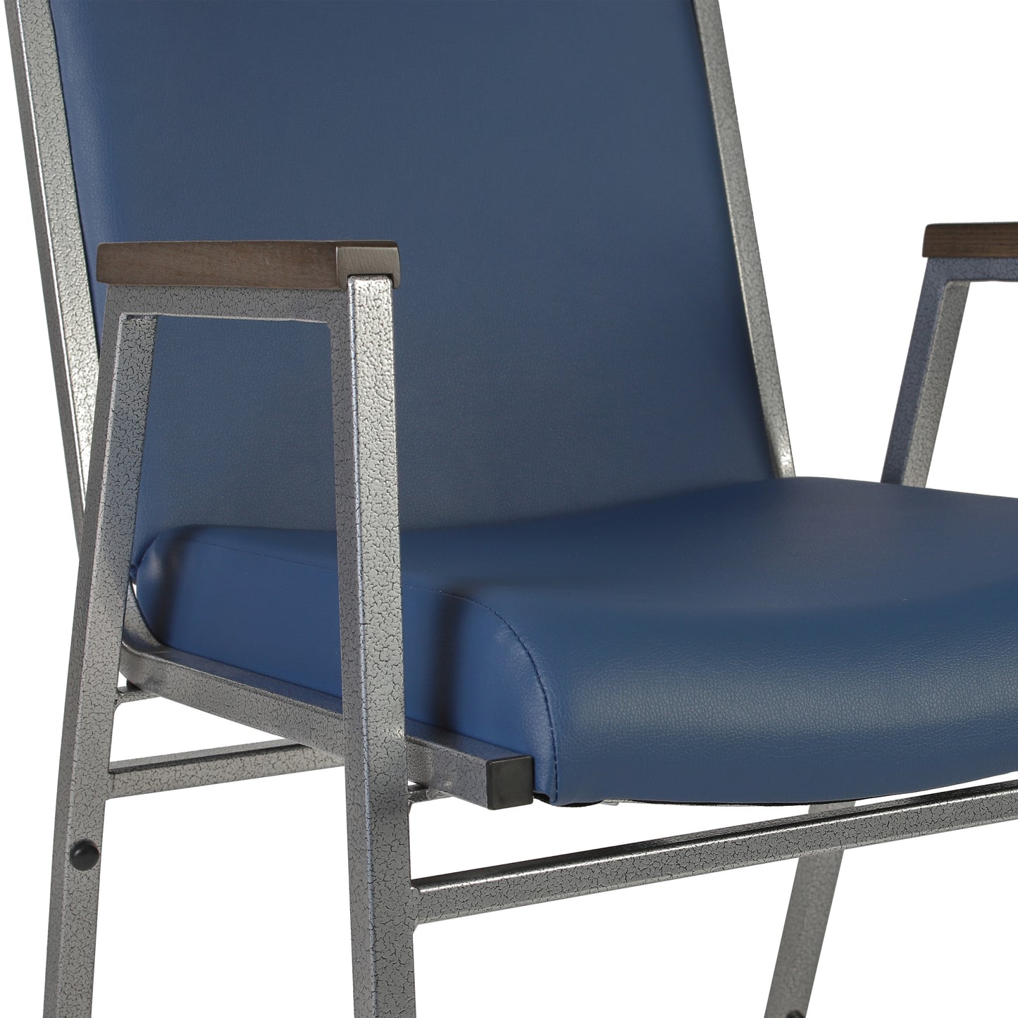 HERCULES Heavy Duty Navy Vinyl Stack Chair with Arms Navy Vinyl