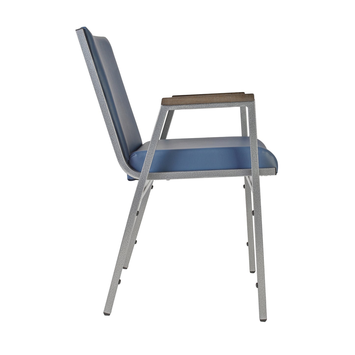 HERCULES Heavy Duty Navy Vinyl Stack Chair with Arms Navy Vinyl