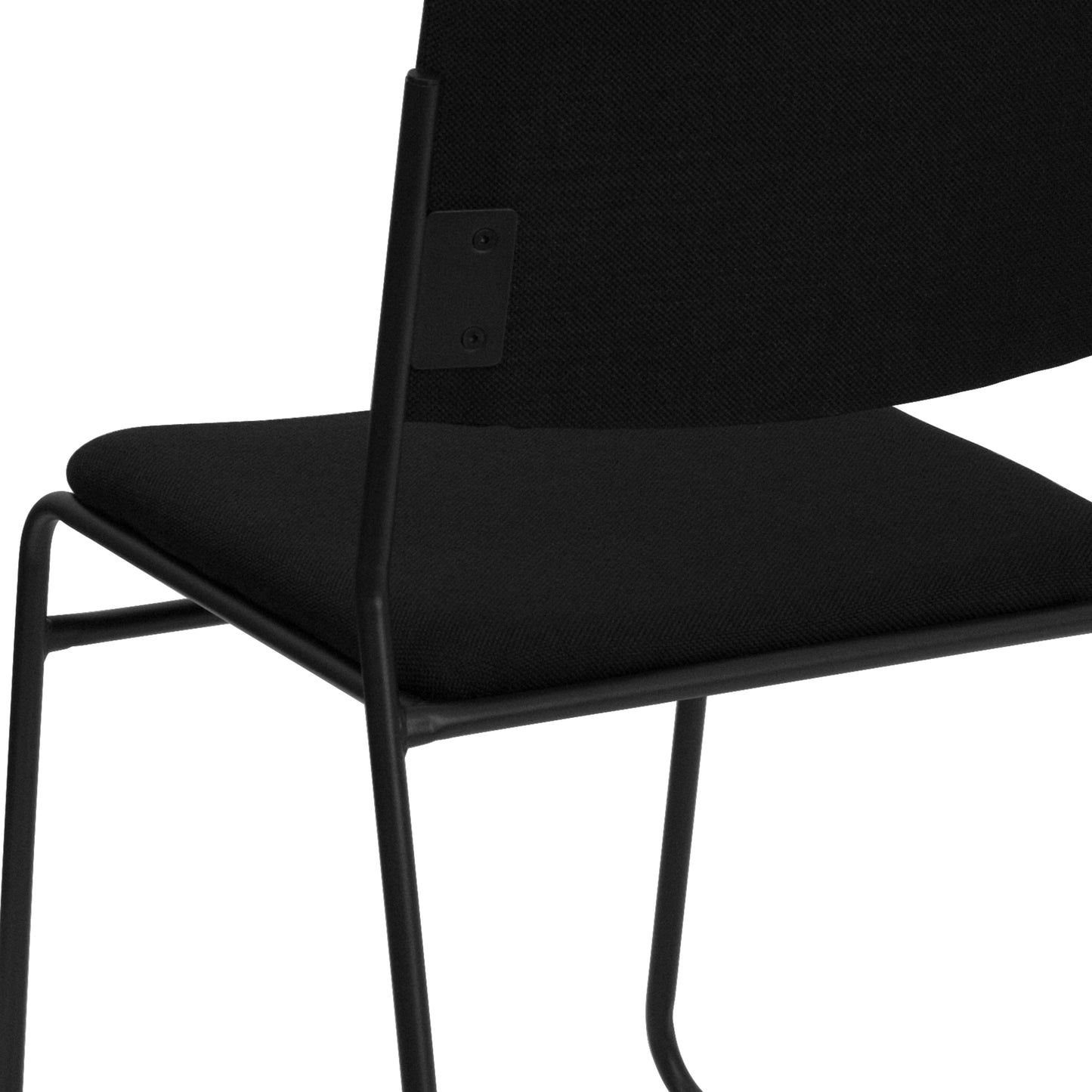 HERCULES Series 500 lb. Capacity High Density Black Fabric Stacking Chair with Sled Base Black Fabric/Black Frame
