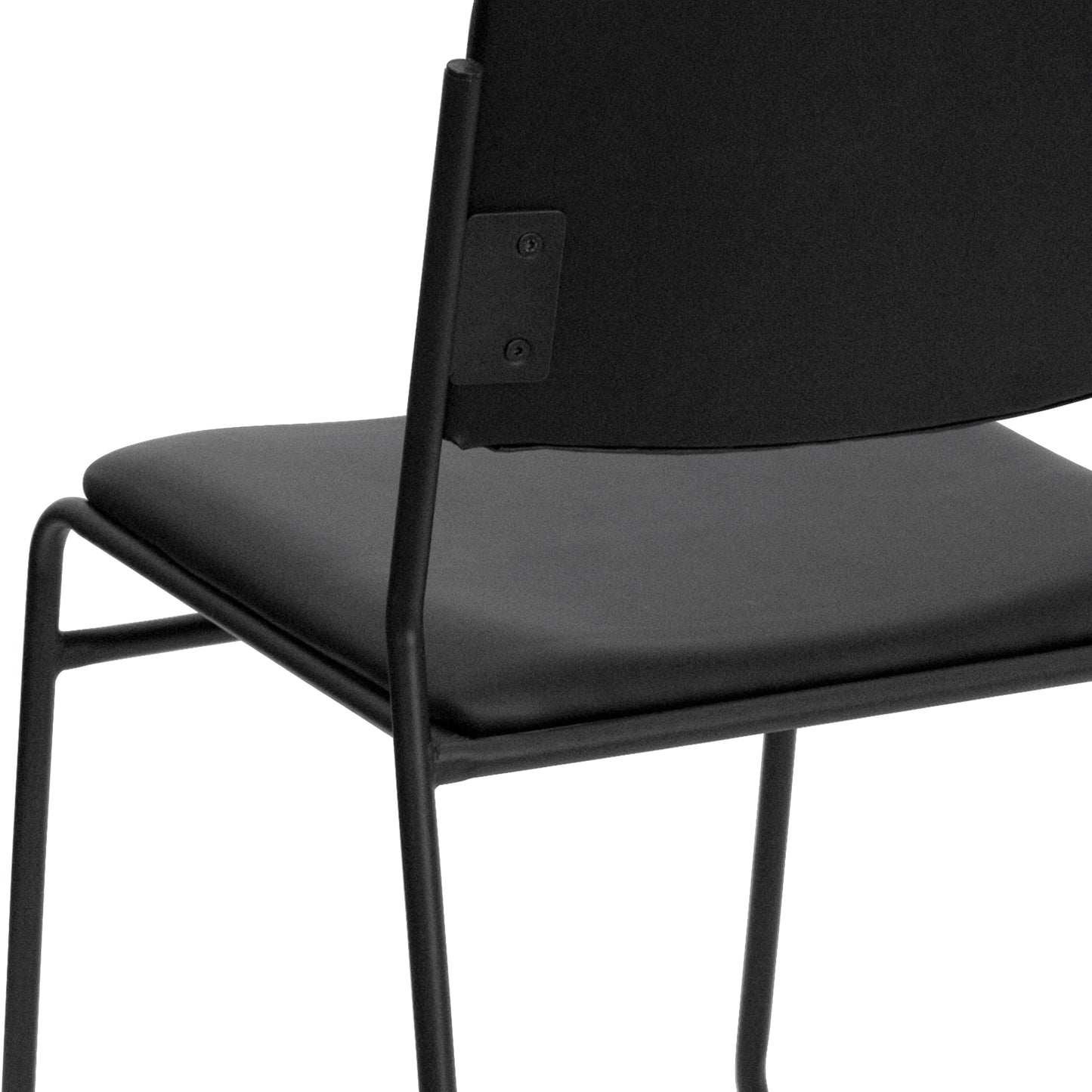 HERCULES Series 500 lb. Capacity High Density Black Vinyl Stacking Chair with Sled Base Black Vinyl/Black Frame