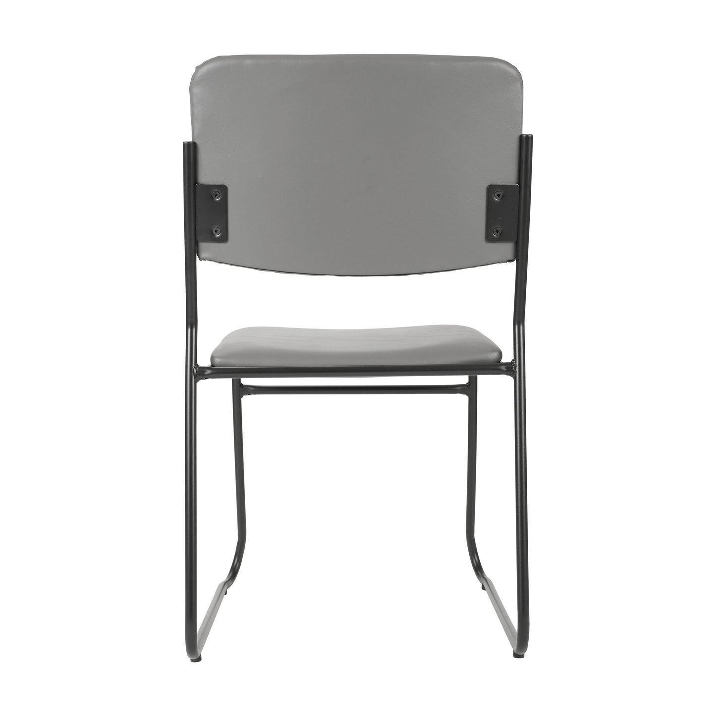 HERCULES 500 lb. Capacity High Density Gray Vinyl Stacking Chair with Sled Base Gray Vinyl/Black Frame