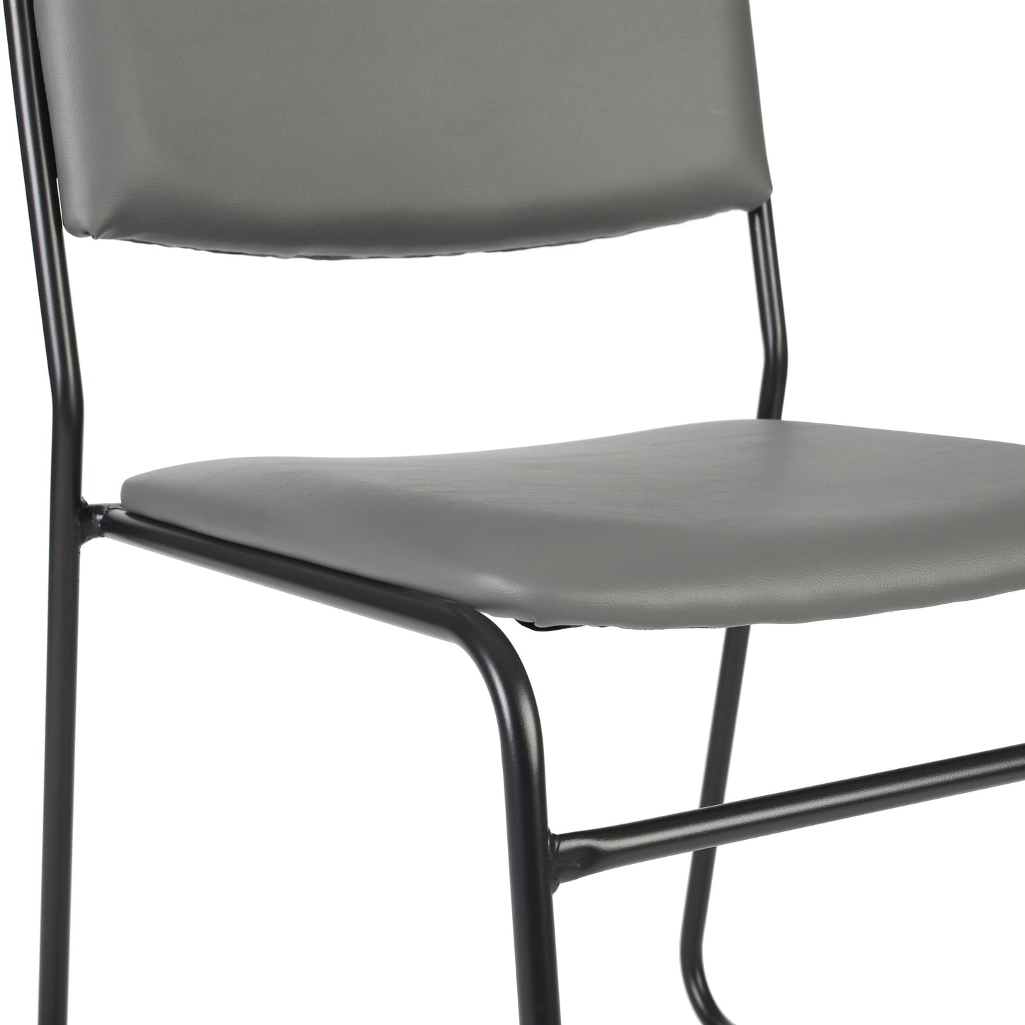 HERCULES 500 lb. Capacity High Density Gray Vinyl Stacking Chair with Sled Base Gray Vinyl/Black Frame