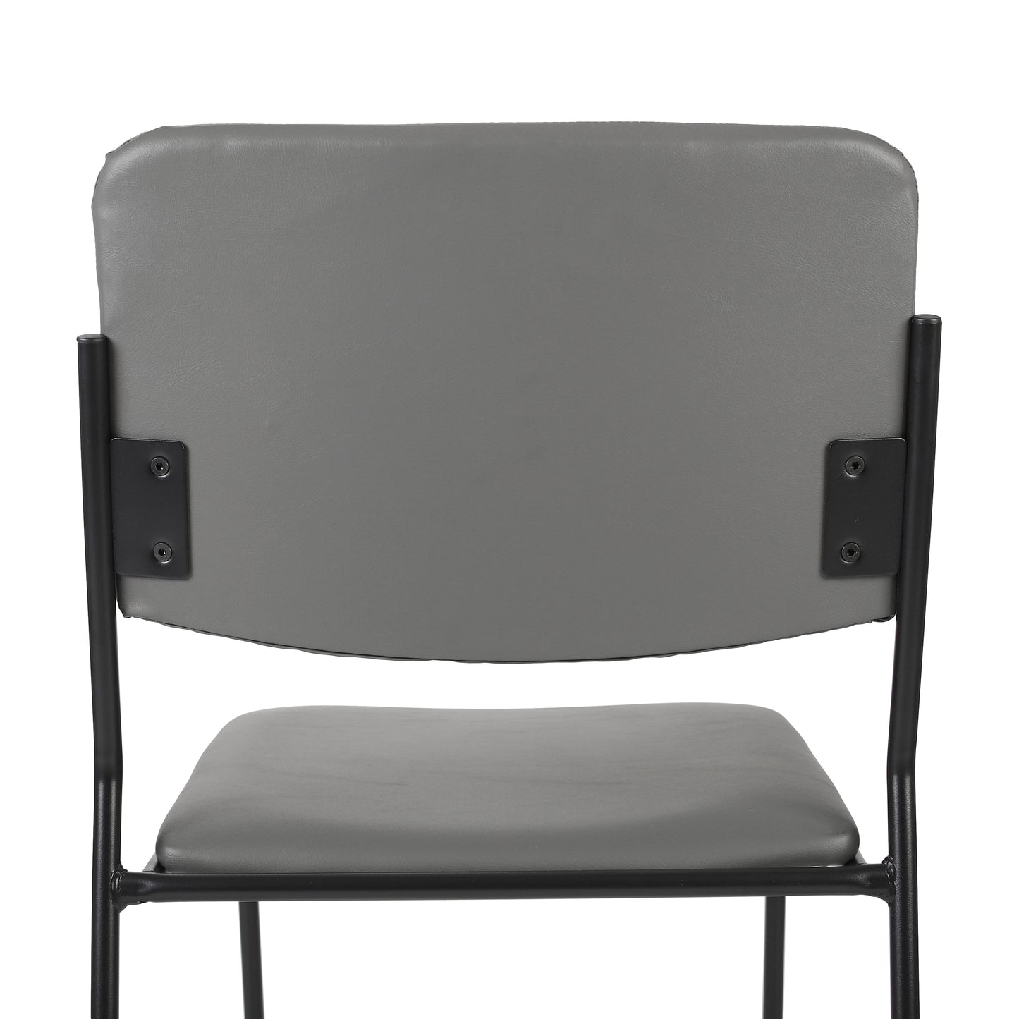 HERCULES 500 lb. Capacity High Density Gray Vinyl Stacking Chair with Sled Base Gray Vinyl/Black Frame