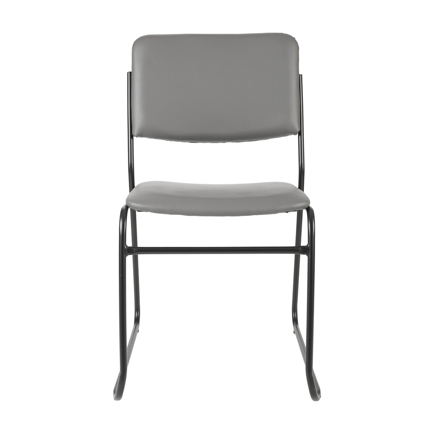 HERCULES 500 lb. Capacity High Density Gray Vinyl Stacking Chair with Sled Base Gray Vinyl/Black Frame