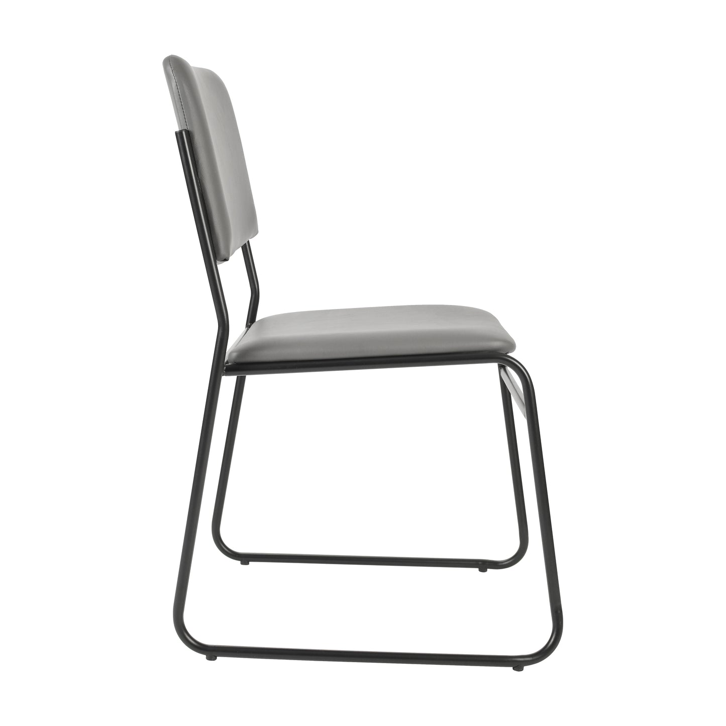 HERCULES 500 lb. Capacity High Density Gray Vinyl Stacking Chair with Sled Base Gray Vinyl/Black Frame