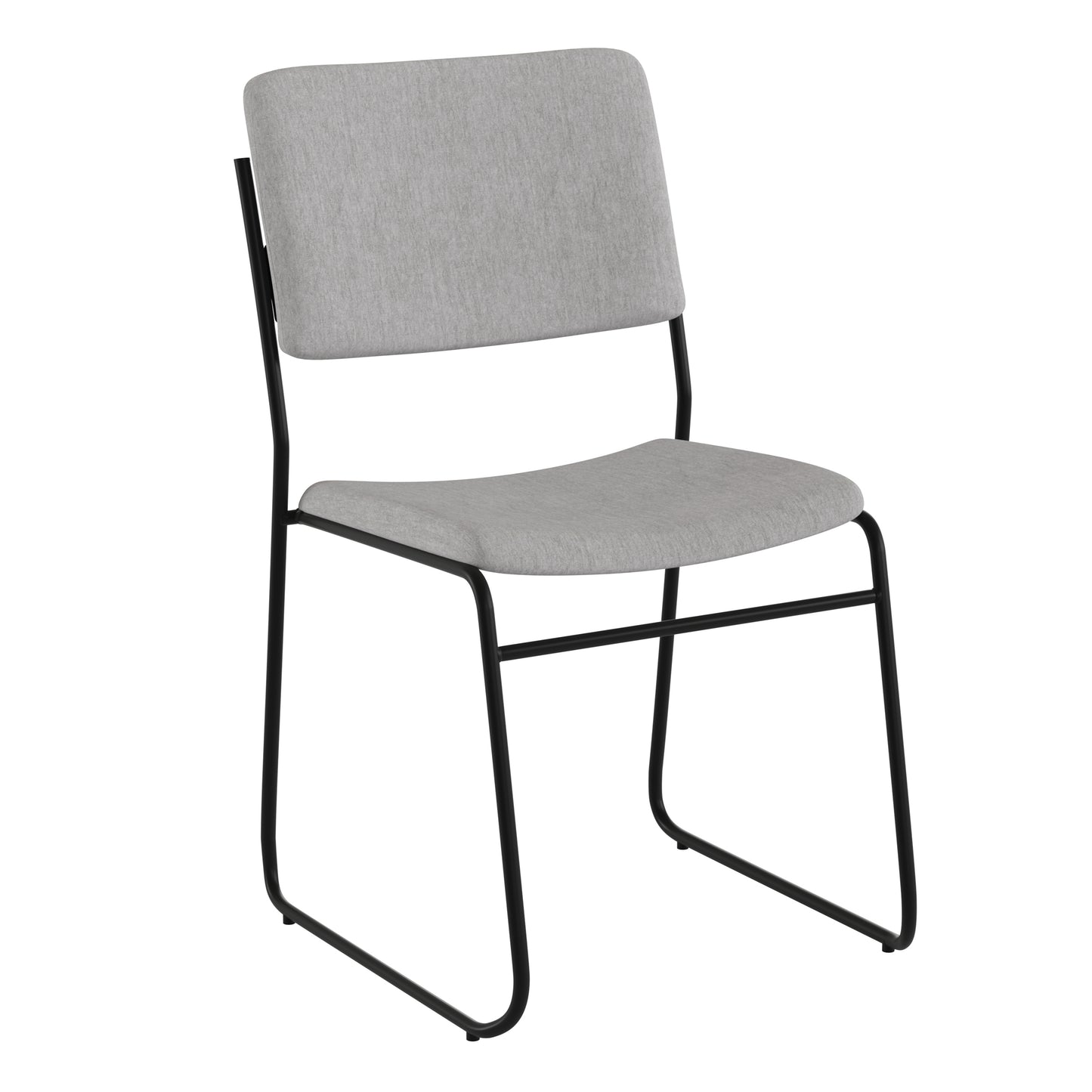 HERCULES Series 500 lb. Capacity High Density Gray Fabric Stacking Chair with Sled Base Gray Fabric/Black Frame