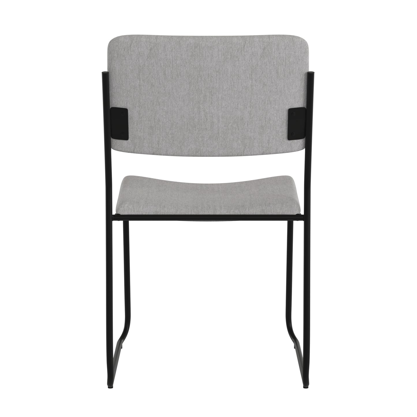 HERCULES Series 500 lb. Capacity High Density Gray Fabric Stacking Chair with Sled Base Gray Fabric/Black Frame