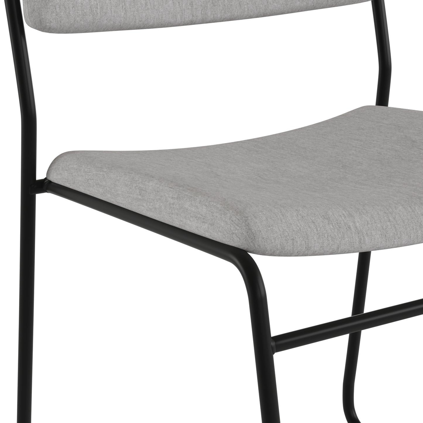 HERCULES Series 500 lb. Capacity High Density Gray Fabric Stacking Chair with Sled Base Gray Fabric/Black Frame