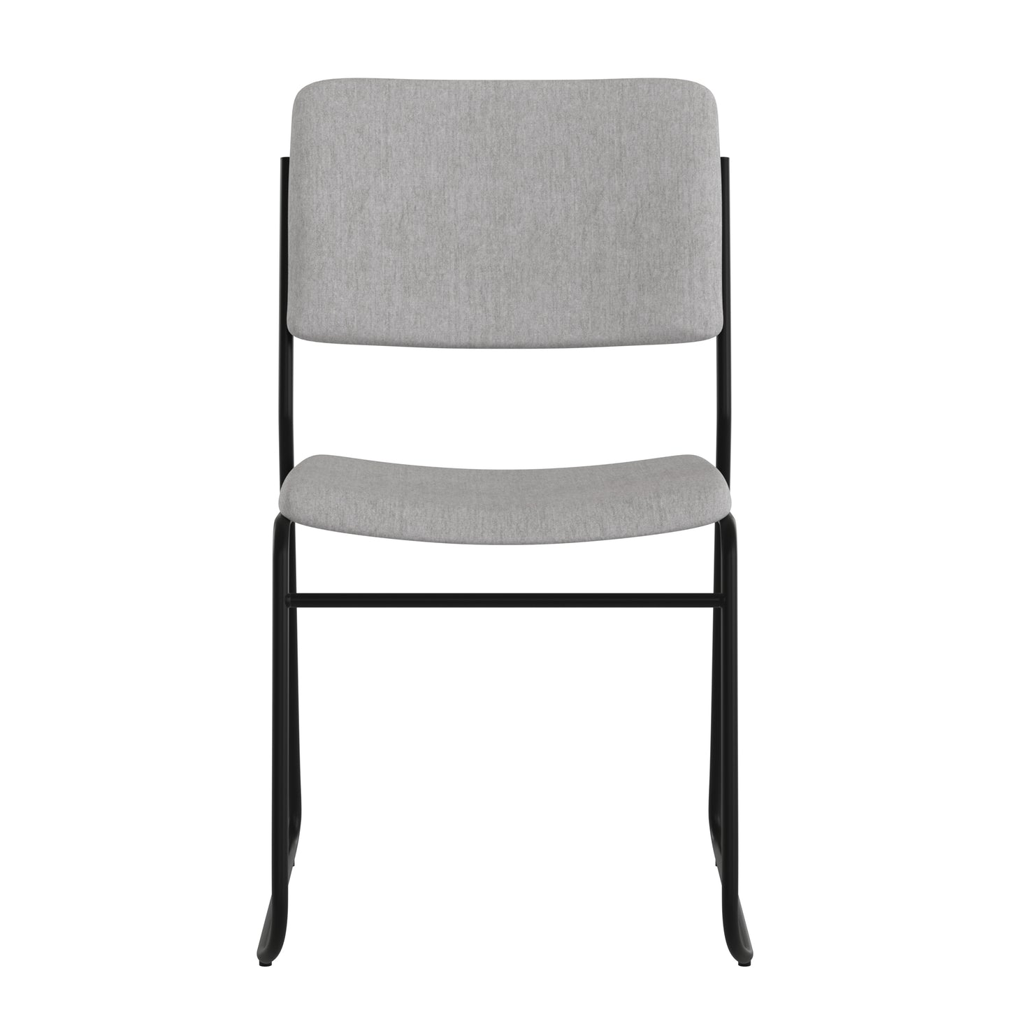 HERCULES Series 500 lb. Capacity High Density Gray Fabric Stacking Chair with Sled Base Gray Fabric/Black Frame