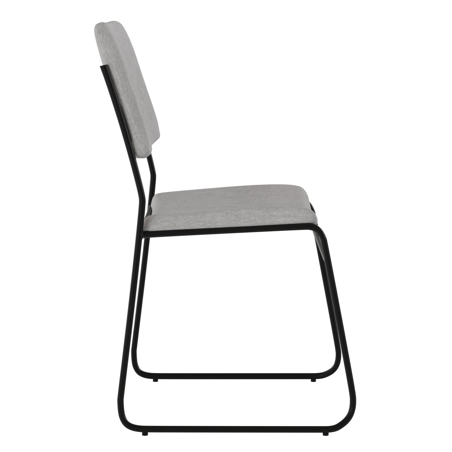 HERCULES Series 500 lb. Capacity High Density Gray Fabric Stacking Chair with Sled Base Gray Fabric/Black Frame