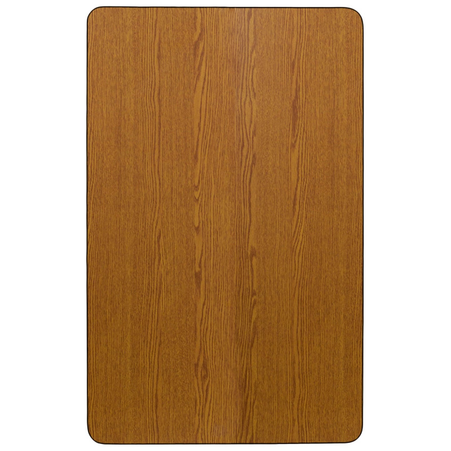 Wren Mobile 24''W x 48''L Rectangular Oak Thermal Laminate Activity Table - Height Adjustable Short Legs Oak XU-A2448-REC-OAK-T-P-CAS-GG