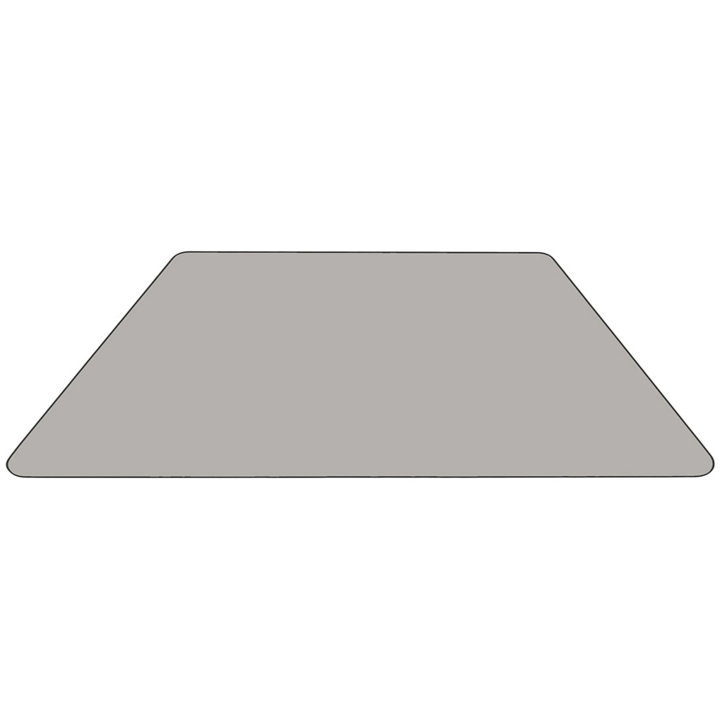 Wren Mobile 22.5''W x 45''L Trapezoid Grey HP Laminate Activity Table - Standard Height Adjustable Legs Gray