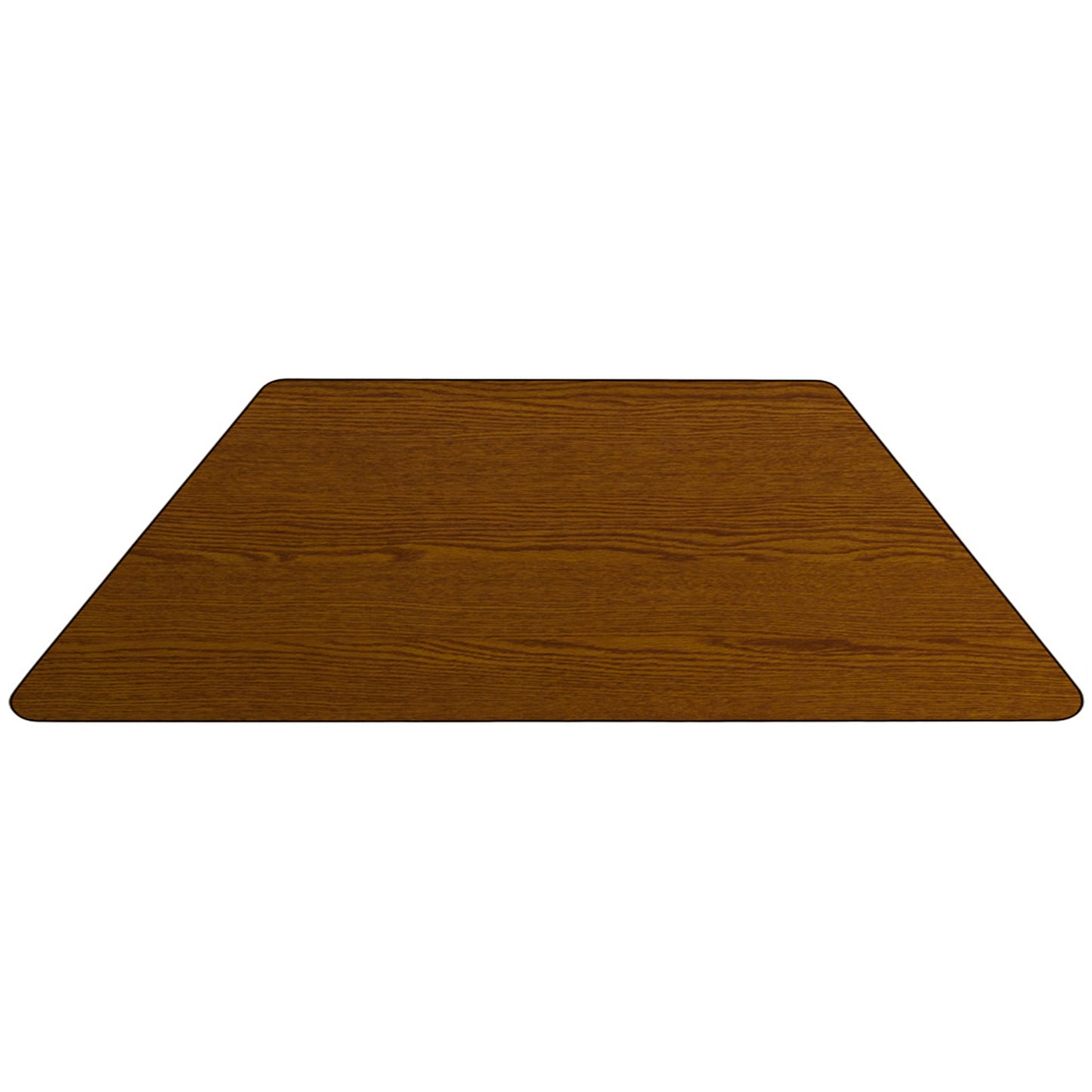 Wren Mobile 22.5''W x 45''L Trapezoid Oak HP Laminate Activity Table - Height Adjustable Short Legs Oak