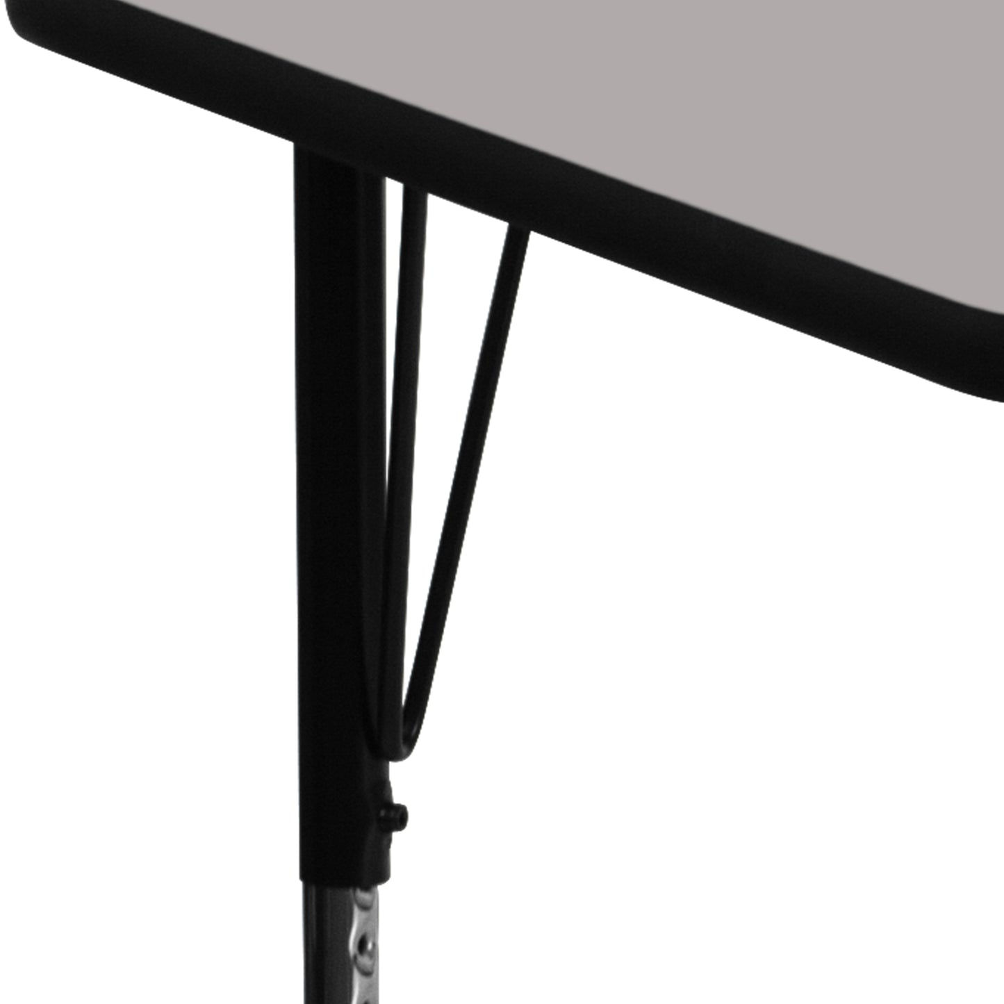 Wren 24''W x 60''L Rectangular Grey HP Laminate Activity Table - Standard Height Adjustable Legs Gray