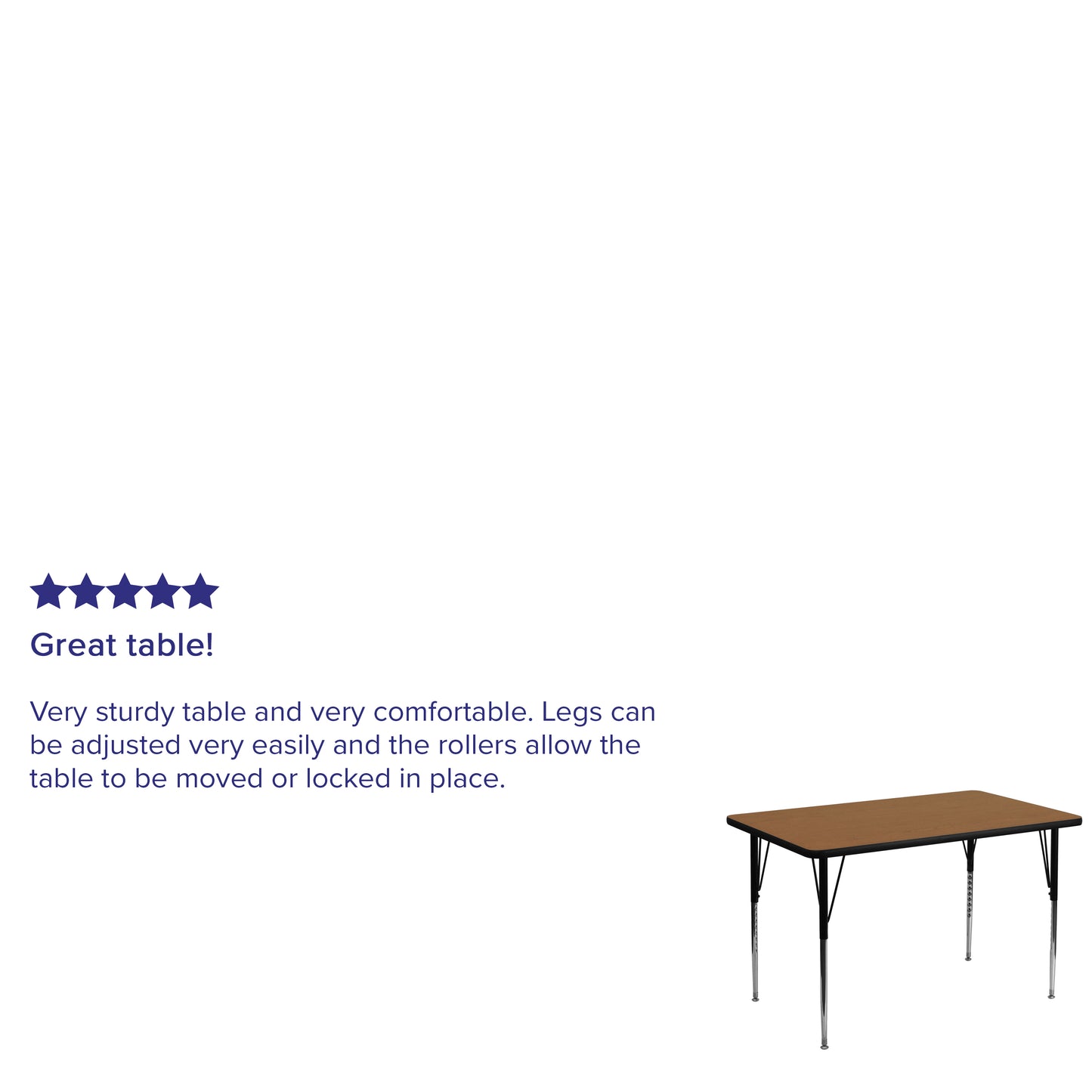 Wren 30''W x 48''L Rectangular Oak Thermal Laminate Activity Table - Standard Height Adjustable Legs Oak