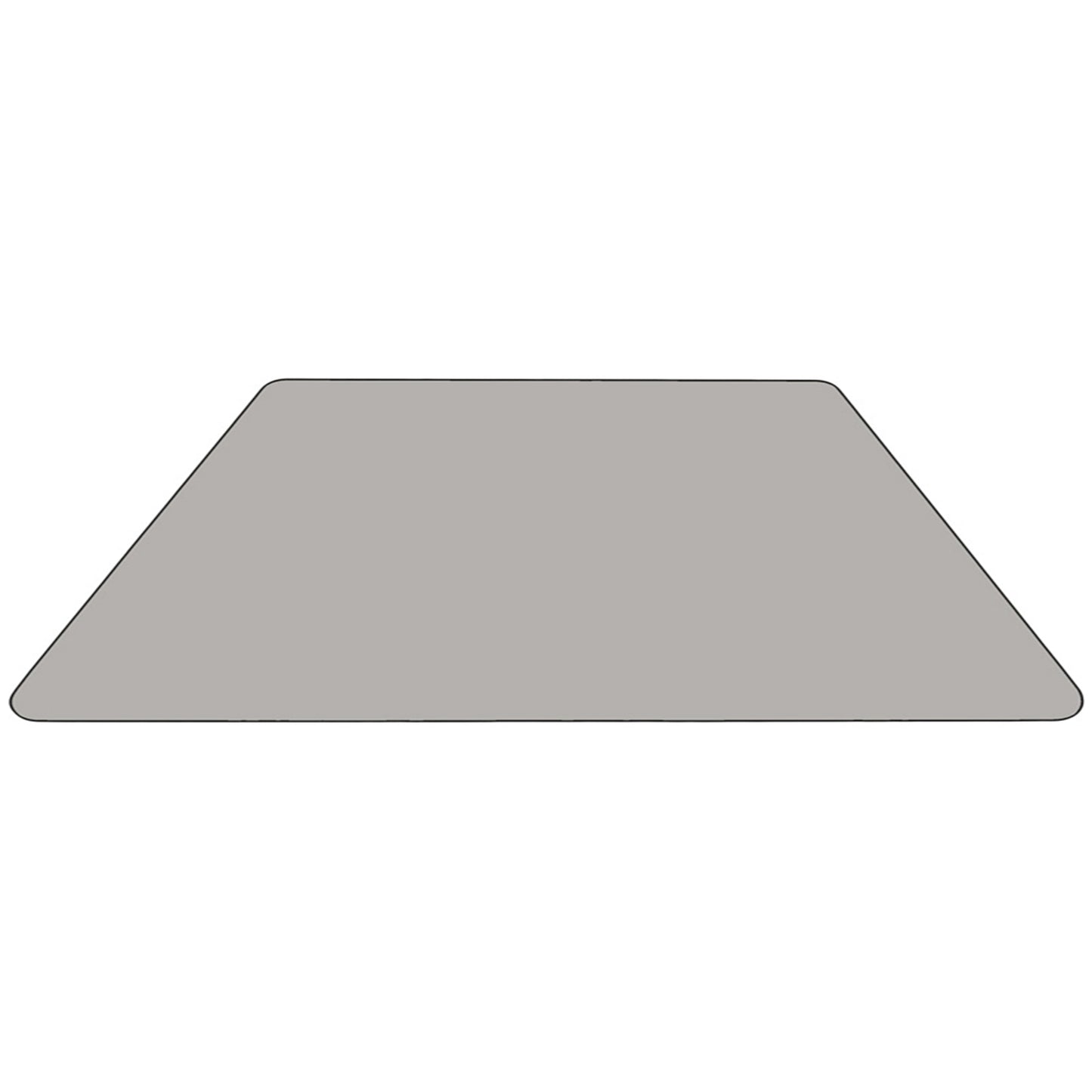 Wren 29''W x 57''L Trapezoid Grey HP Laminate Activity Table - Standard Height Adjustable Legs Gray