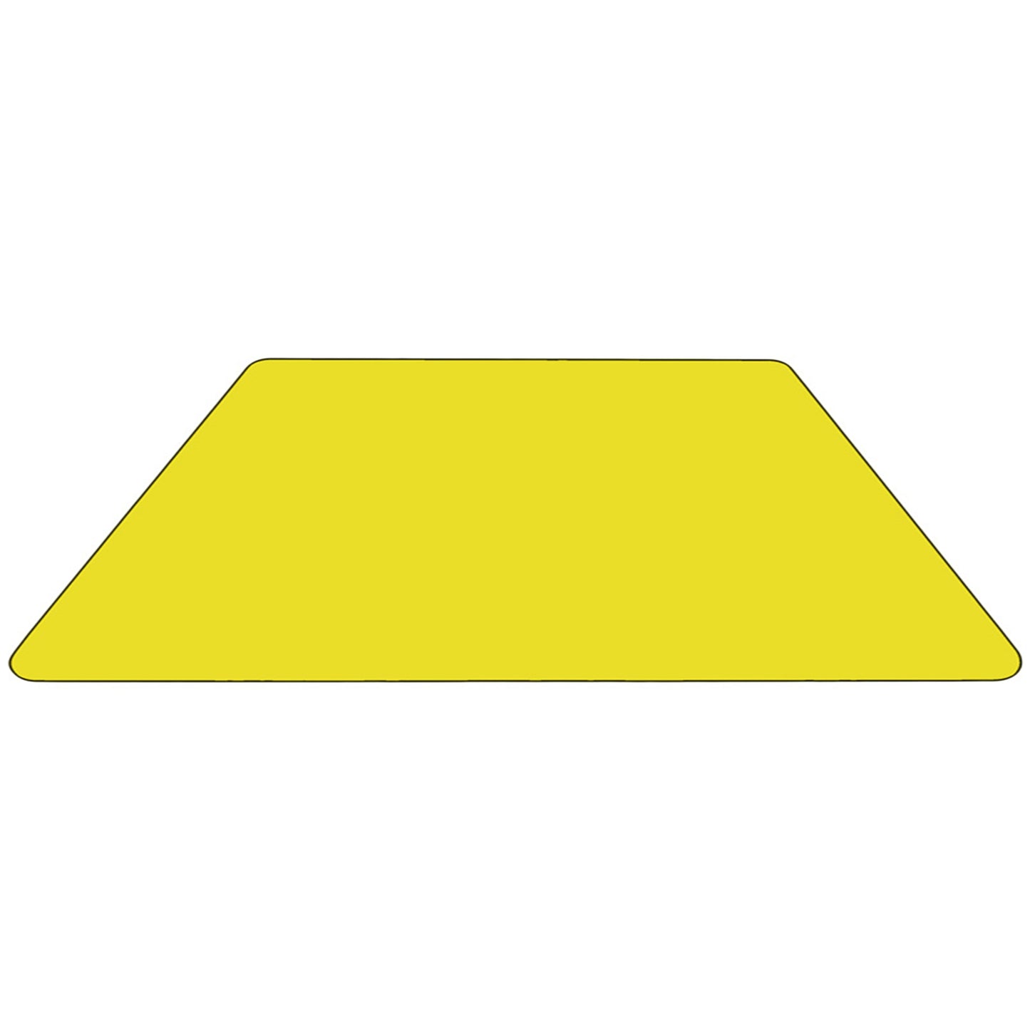 Wren 29''W x 57''L Trapezoid Yellow Thermal Laminate Activity Table - Height Adjustable Short Legs Yellow