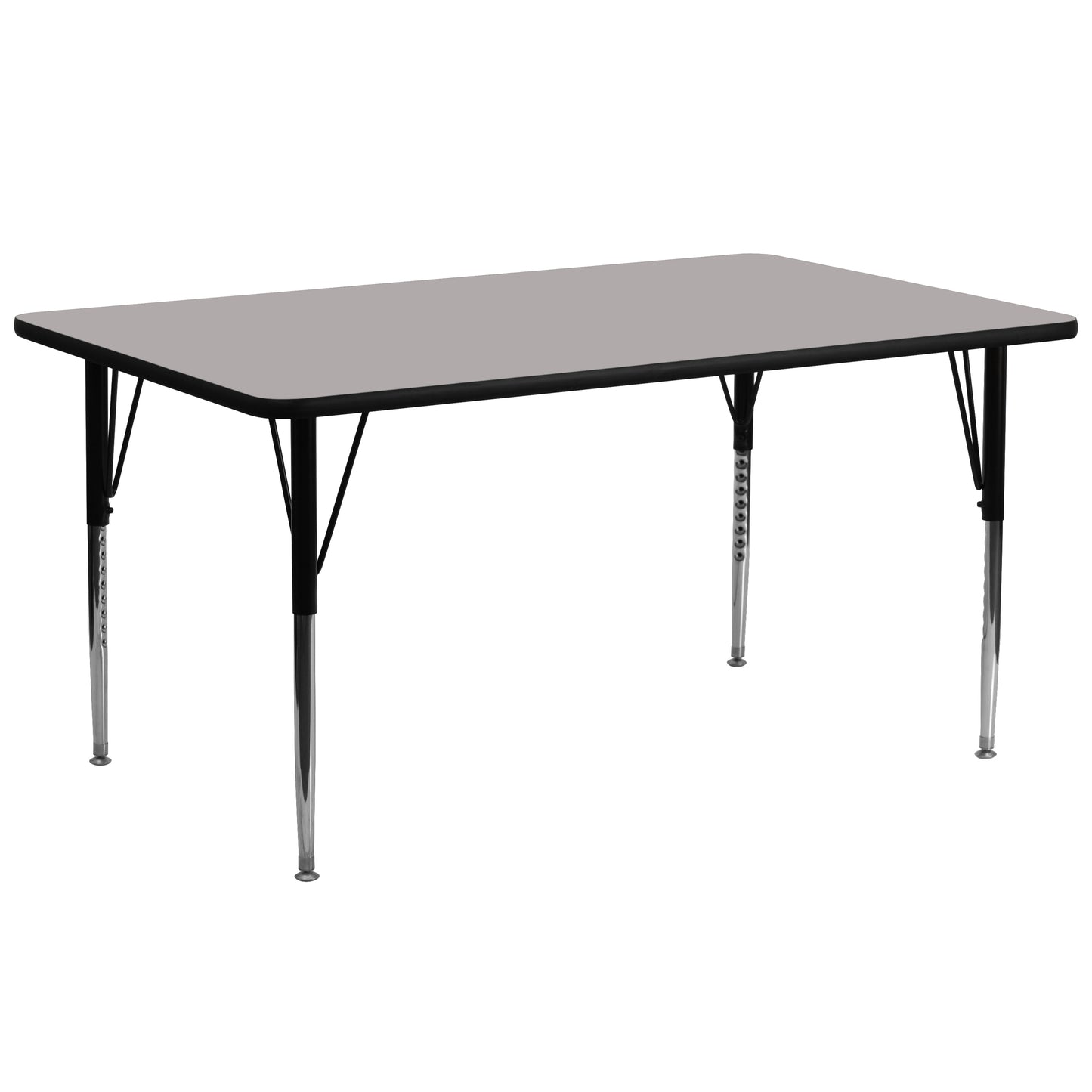 Wren 30''W x 72''L Rectangular Grey HP Laminate Activity Table - Standard Height Adjustable Legs Gray