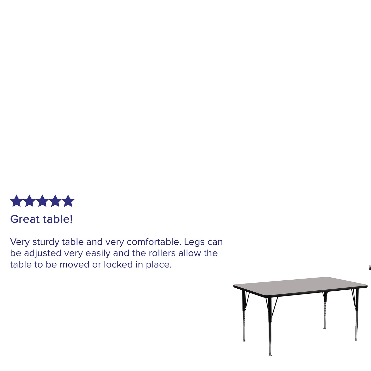 Wren 30''W x 72''L Rectangular Grey HP Laminate Activity Table - Standard Height Adjustable Legs Gray