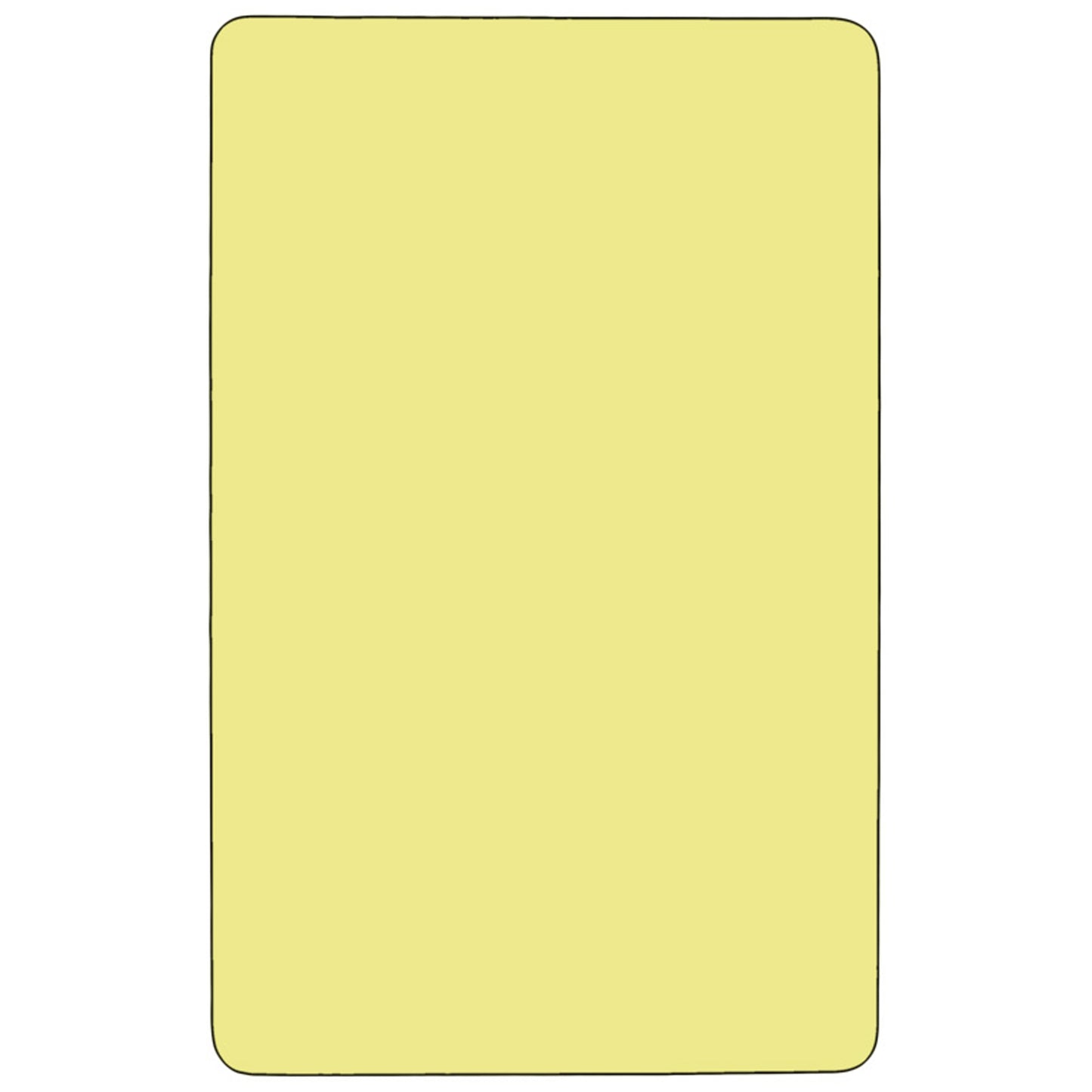 Wren Mobile 30''W x 72''L Rectangular Yellow Thermal Laminate Activity Table - Height Adjustable Short Legs Yellow XU-A3072-REC-YEL-T-P-CAS-GG