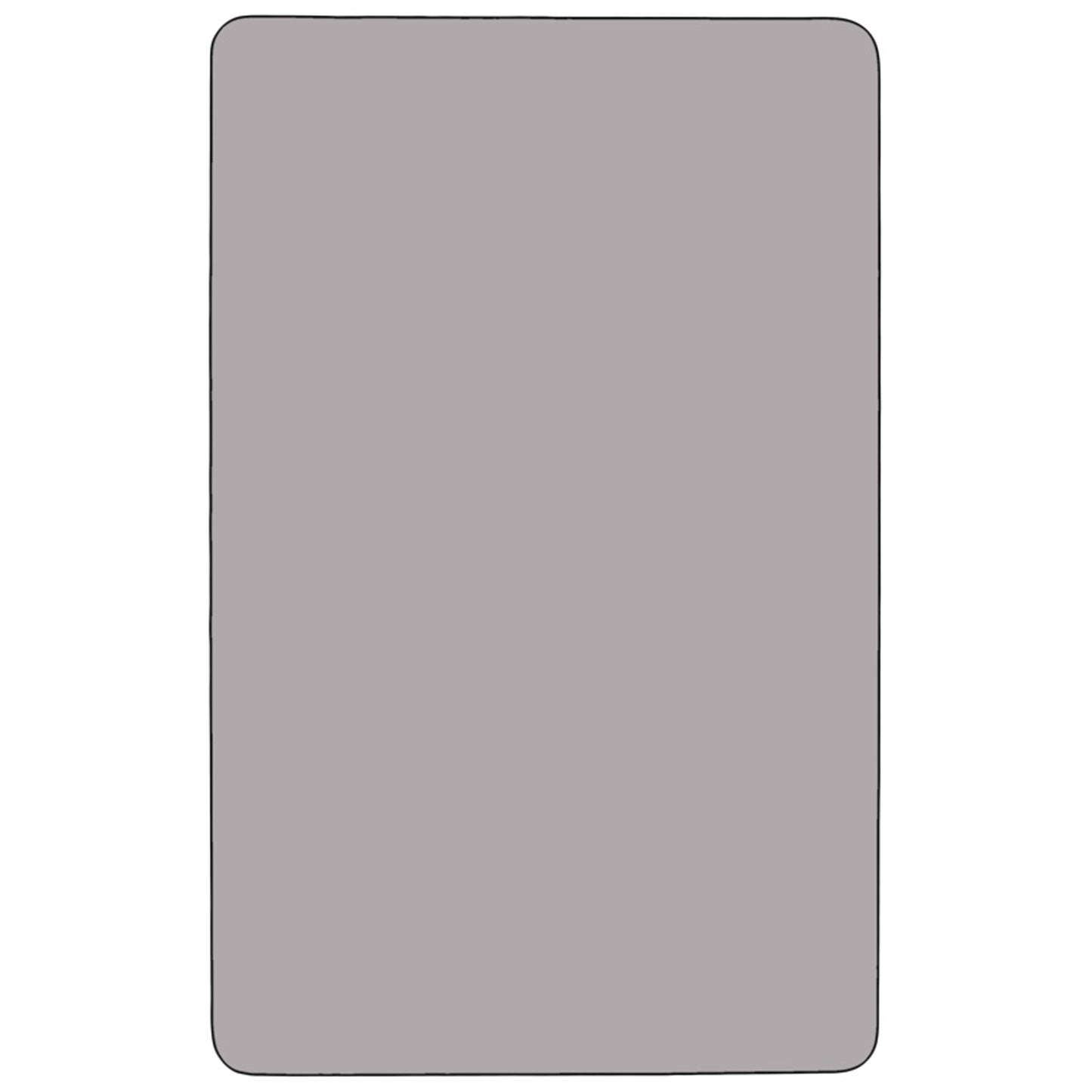Wren 36''W x 72''L Rectangular Grey Thermal Laminate Activity Table - Height Adjustable Short Legs Gray