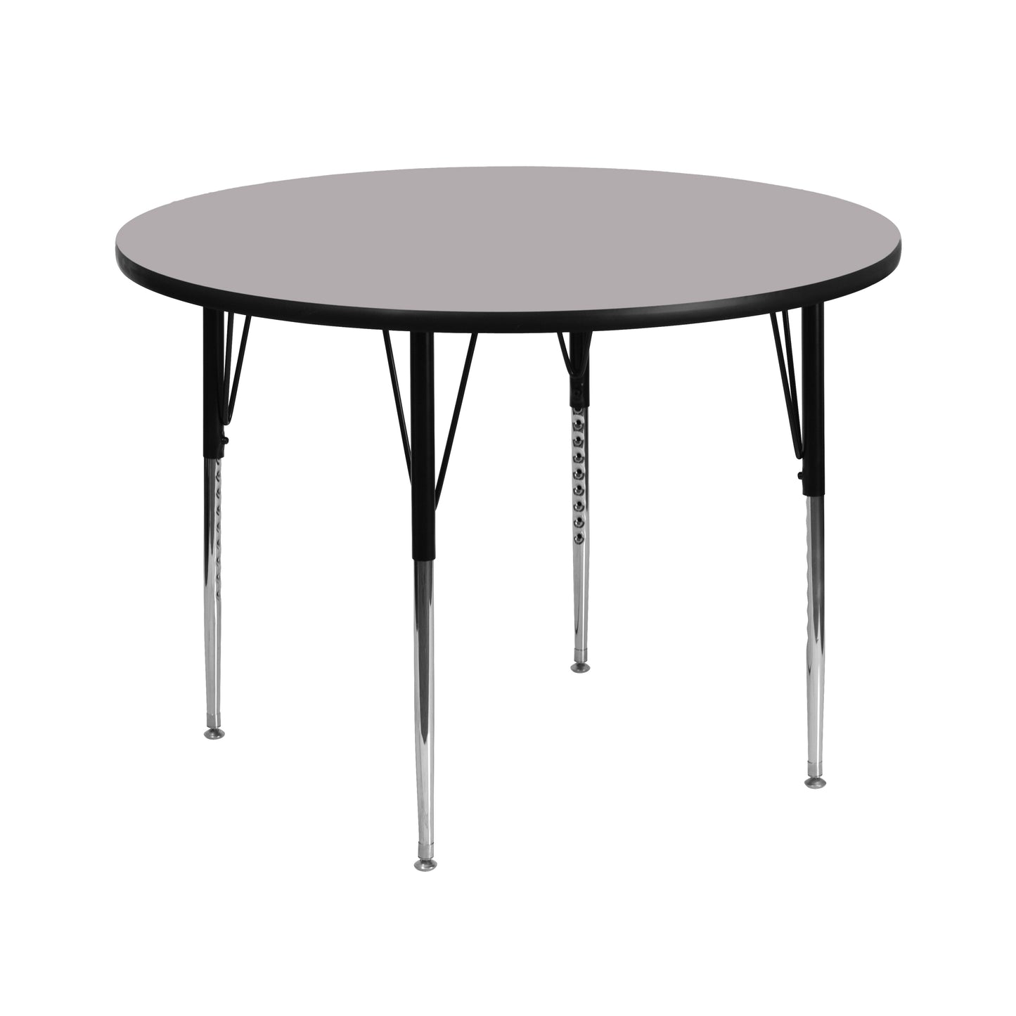 Wren 42'' Round Grey Thermal Laminate Activity Table - Standard Height Adjustable Legs Gray