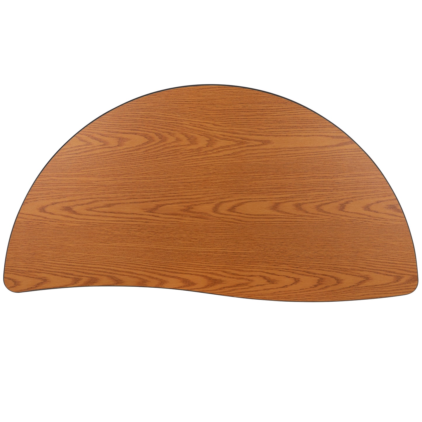 Wren 47.5" Half Circle Wave Flexible Collaborative Oak Thermal Laminate Activity Table - Standard Height Adjustable Legs Oak