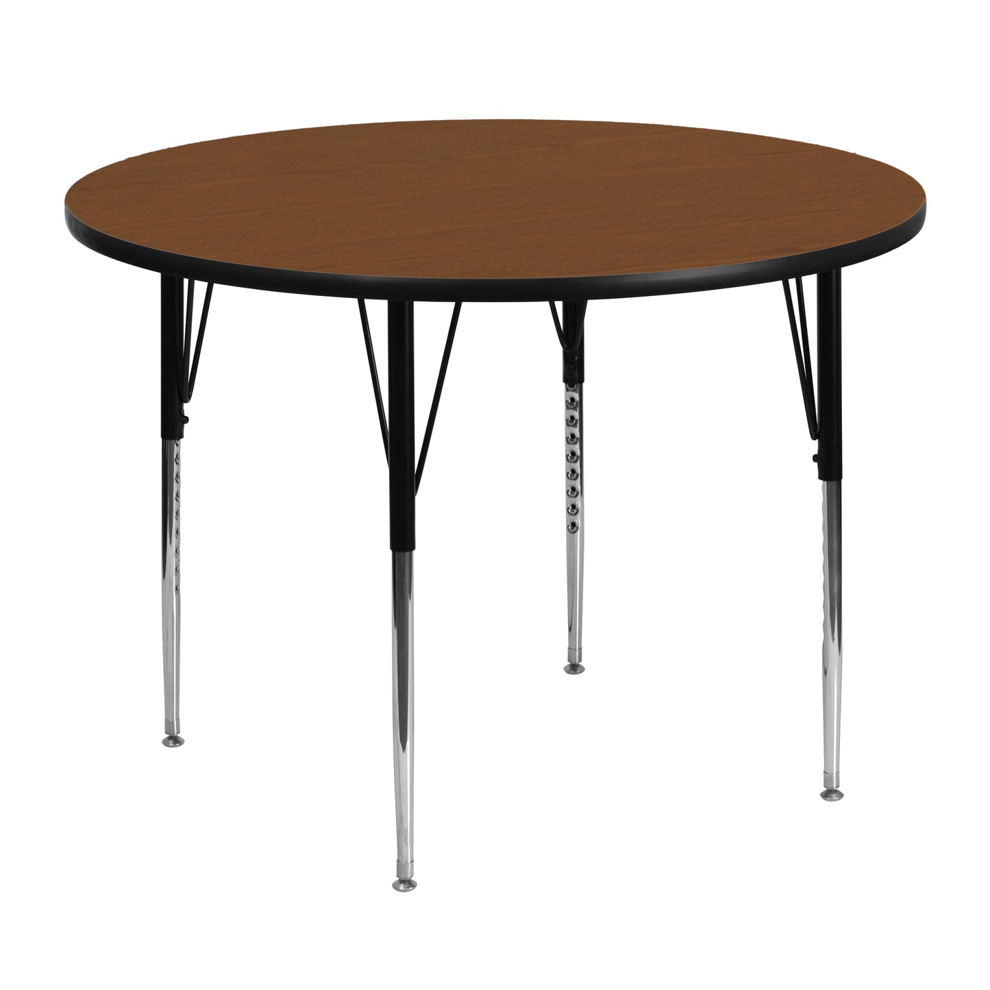 Wren 48'' Round Oak HP Laminate Activity Table - Standard Height Adjustable Legs Oak