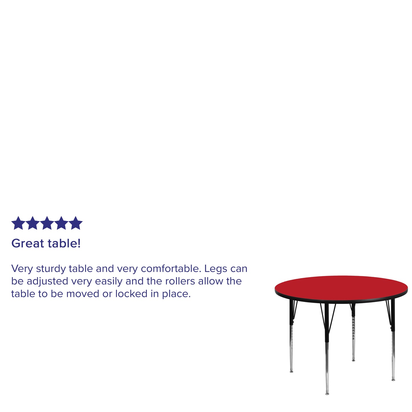 Wren 48'' Round Red HP Laminate Activity Table - Standard Height Adjustable Legs Red