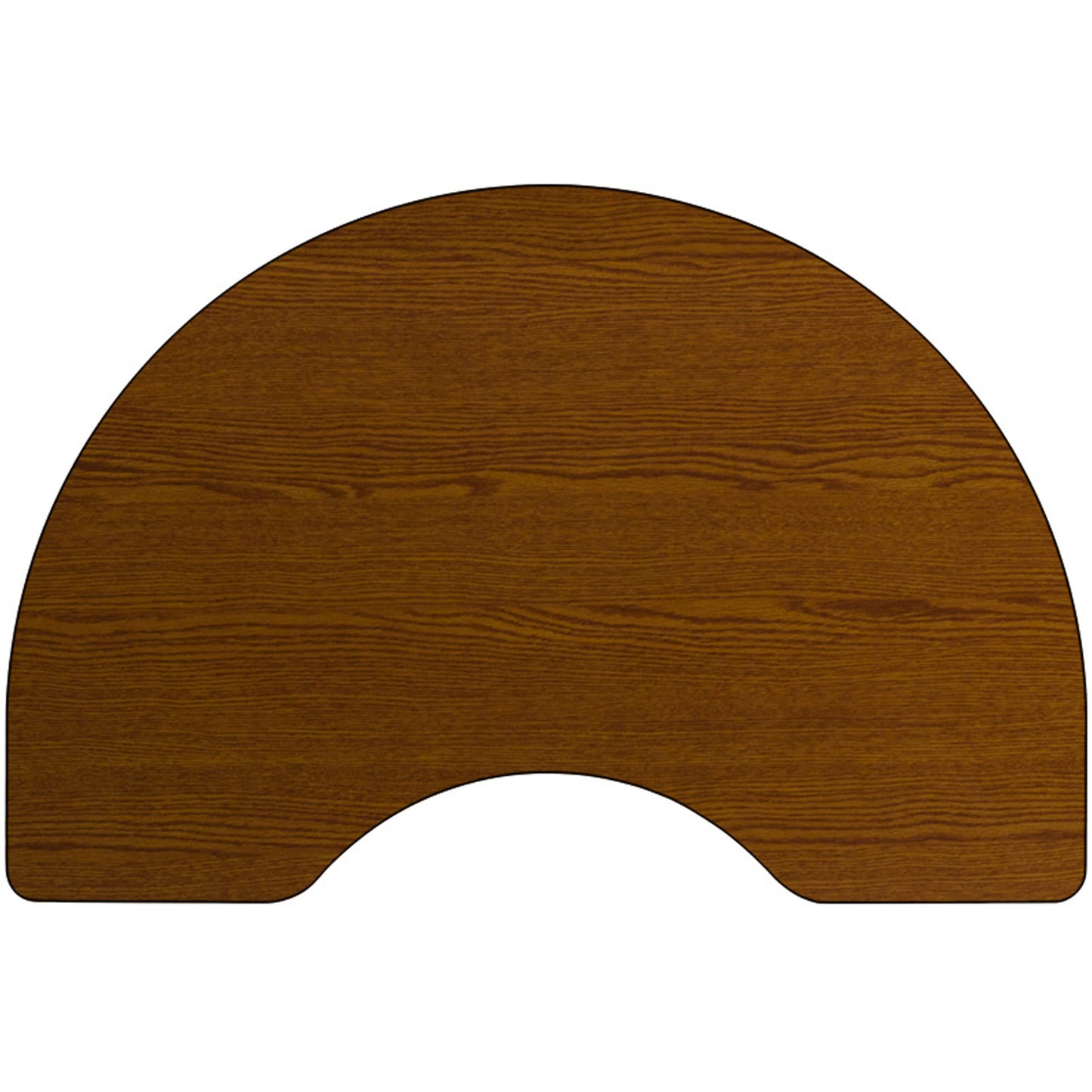 Wren Mobile 48''W x 72''L Kidney Oak HP Laminate Activity Table - Height Adjustable Short Legs Oak