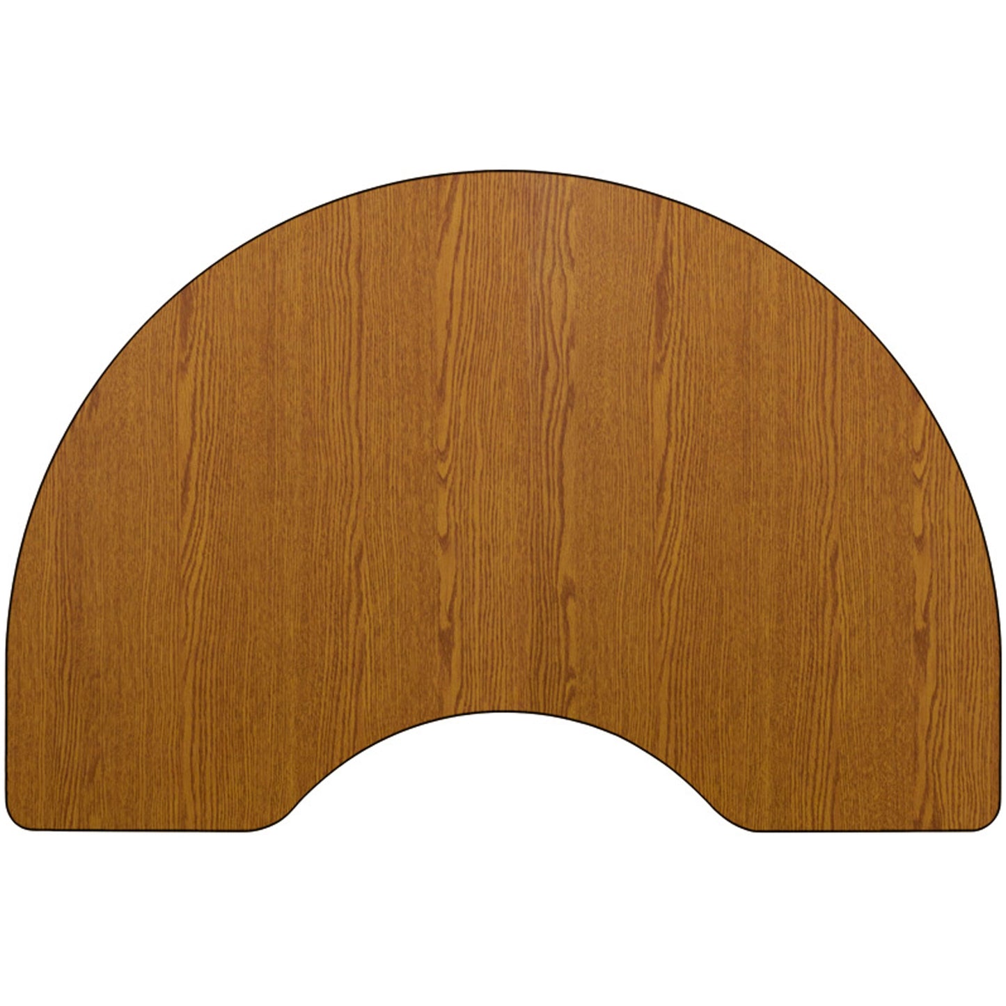 Wren 48''W x 72''L Kidney Oak Thermal Laminate Activity Table - Standard Height Adjustable Legs Oak