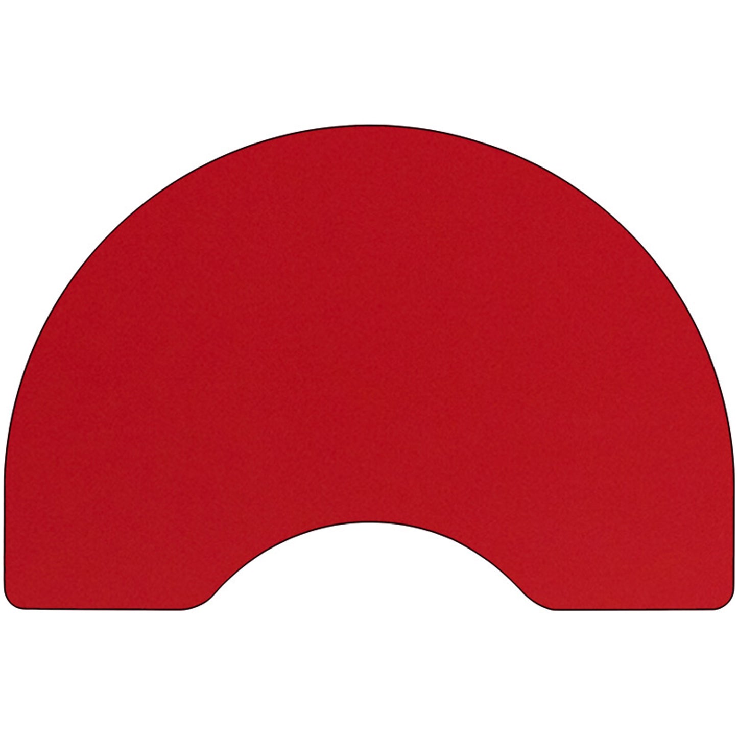Wren 48''W x 72''L Kidney Red HP Laminate Activity Table - Height Adjustable Short Legs Red