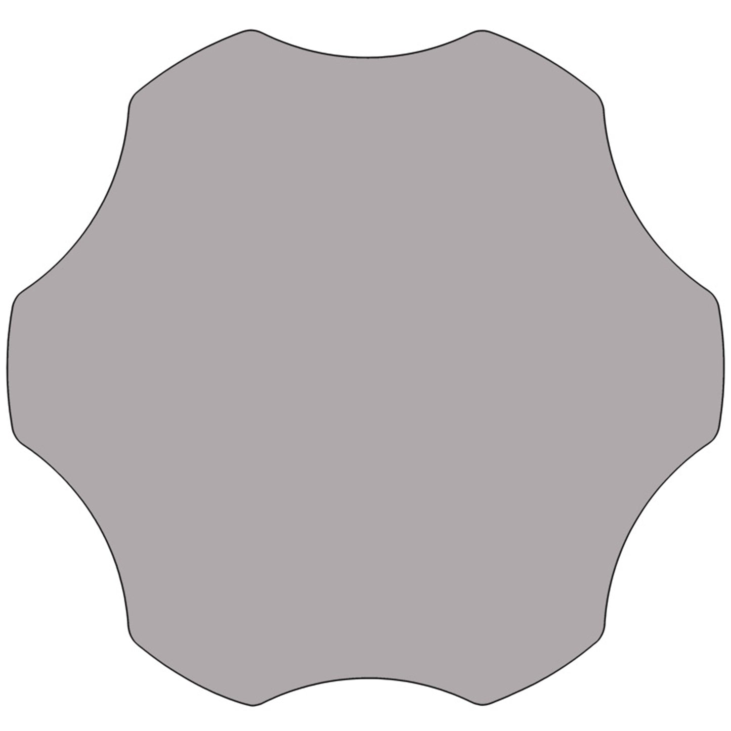 Wren Mobile 60'' Flower Grey Thermal Laminate Activity Table - Height Adjustable Short Legs Gray