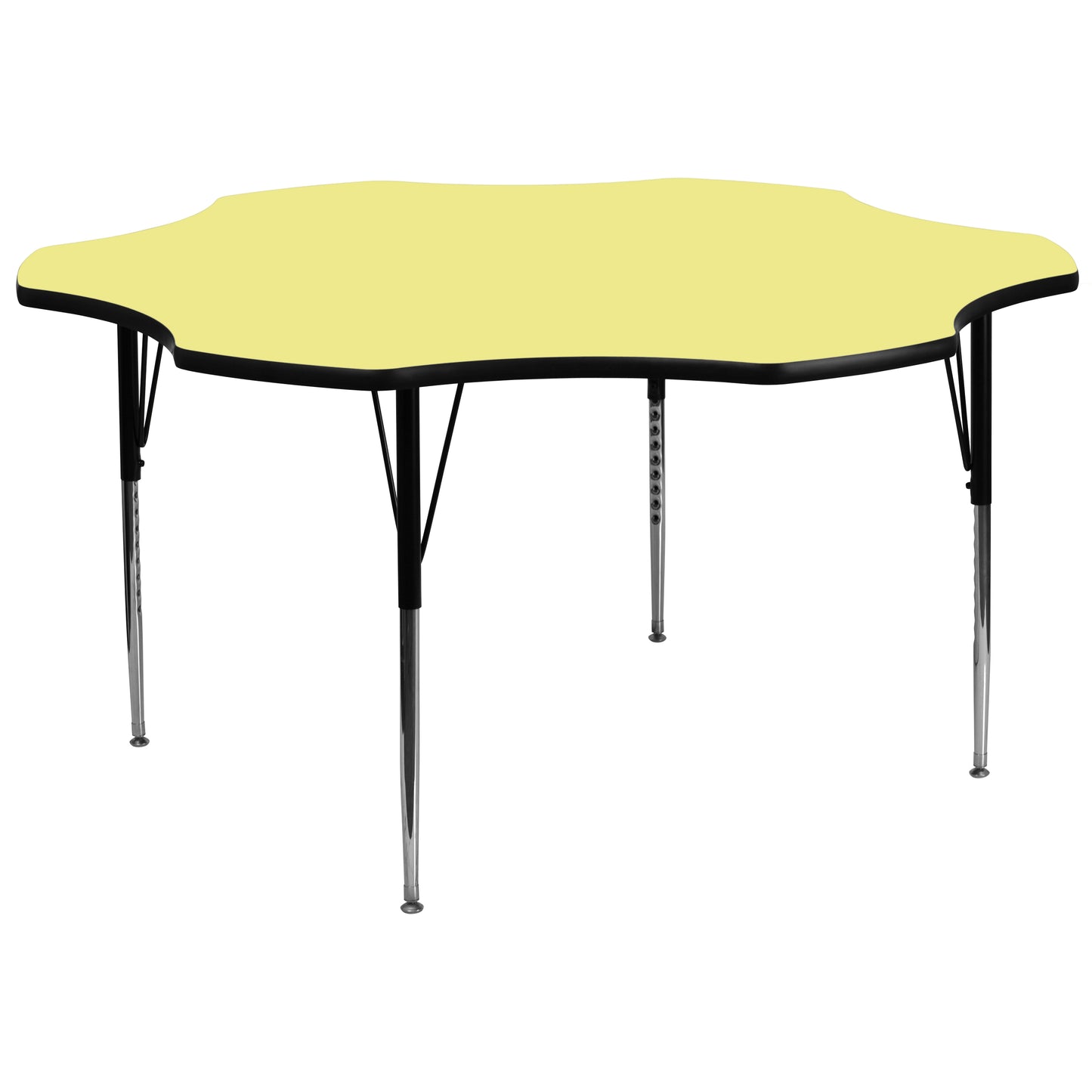 Wren 60'' Flower Yellow Thermal Laminate Activity Table - Standard Height Adjustable Legs Yellow