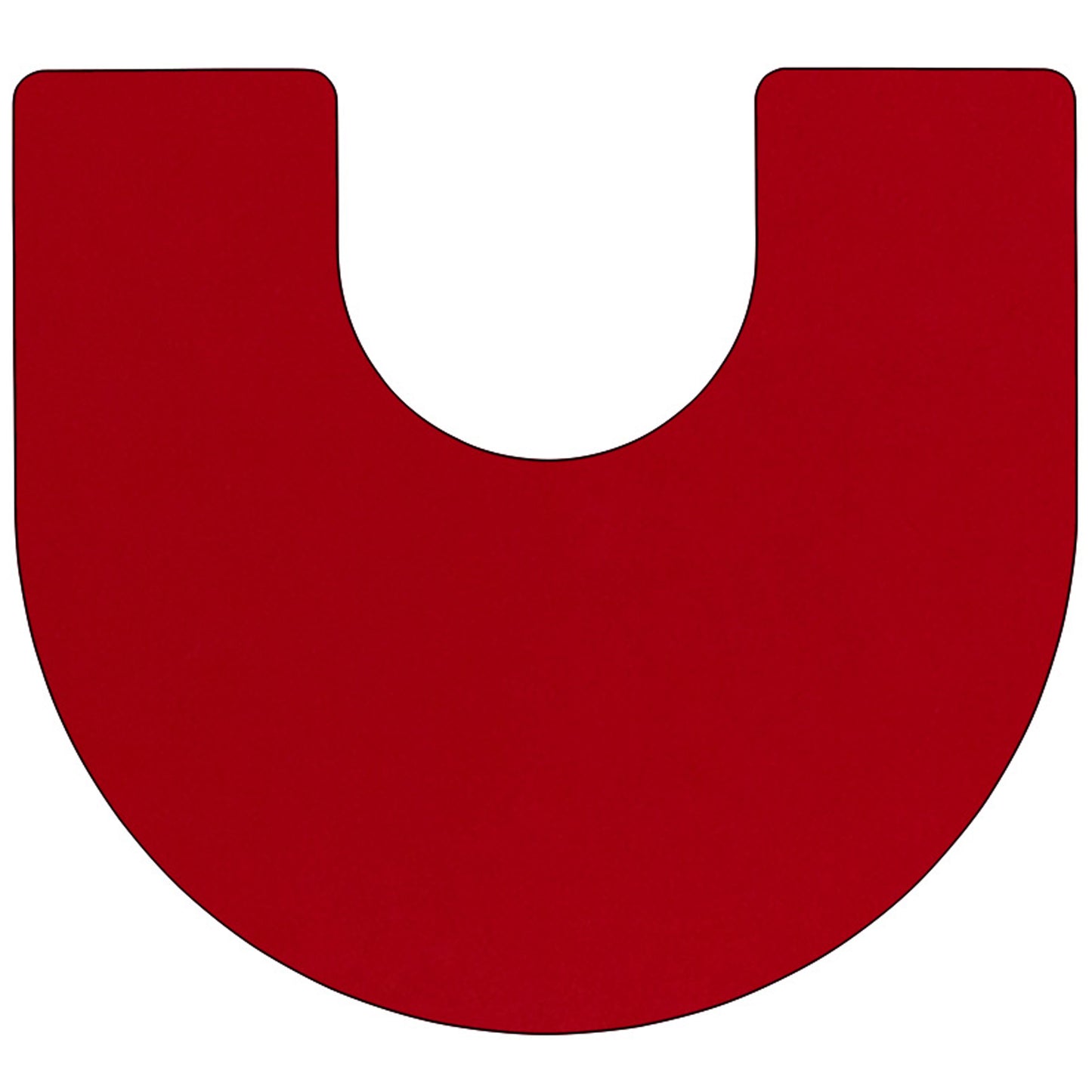 Wren 60''W x 66''L Horseshoe Red Thermal Laminate Activity Table - Height Adjustable Short Legs Red