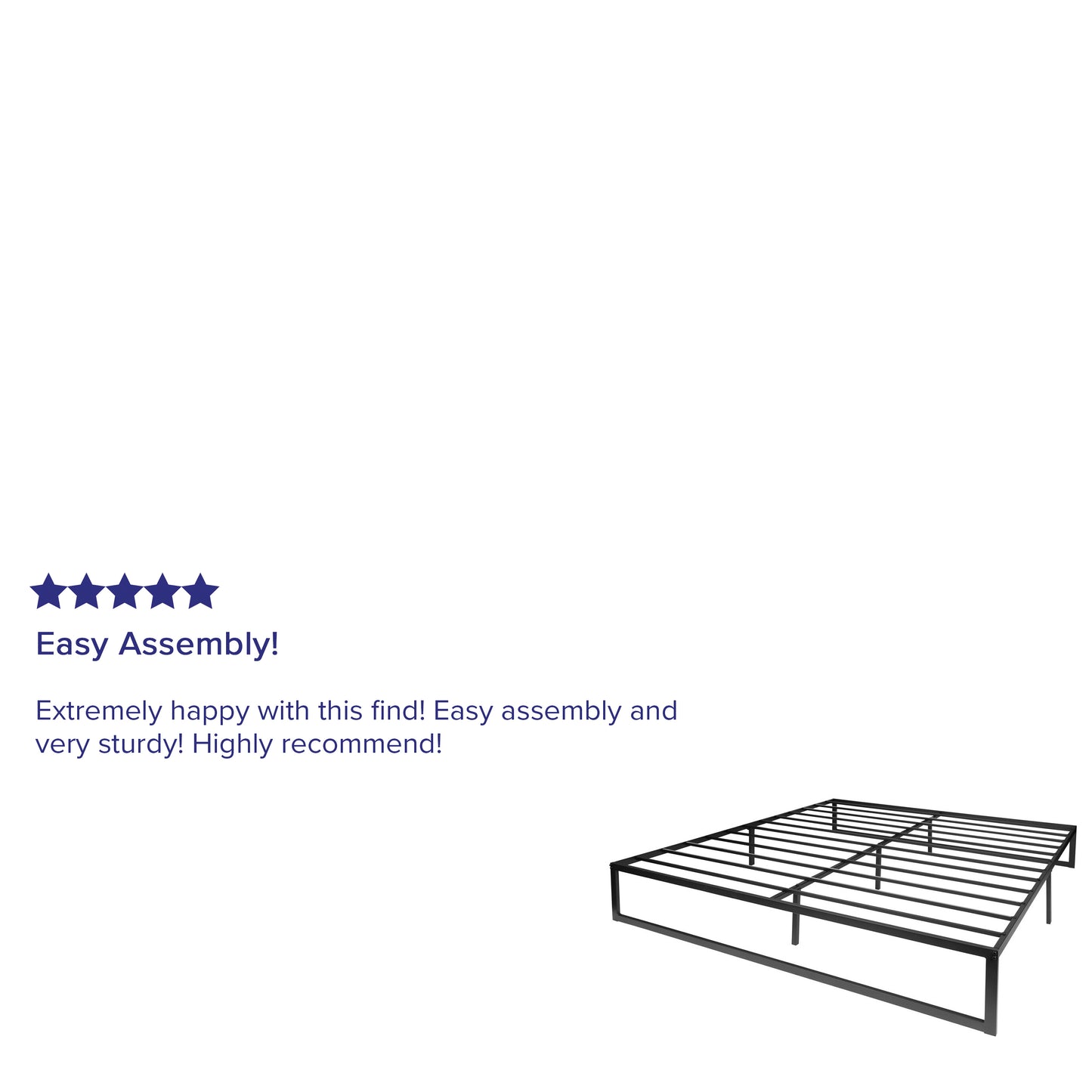 Lana 14 Inch Metal Platform Bed Frame - No Box Spring Needed with Steel Slat Support and Quick Lock Functionality (King) Black XU-BD10001-K-GG