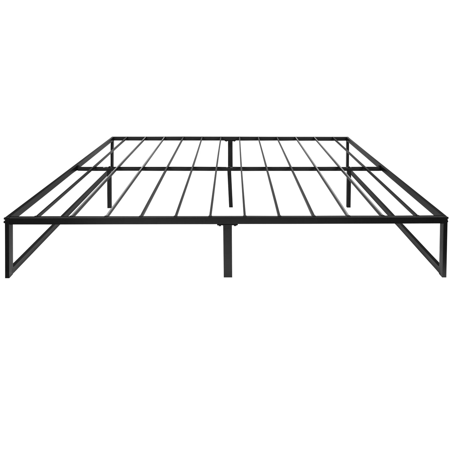 Lana 14 Inch Metal Platform Bed Frame - No Box Spring Needed with Steel Slat Support and Quick Lock Functionality (King) Black XU-BD10001-K-GG