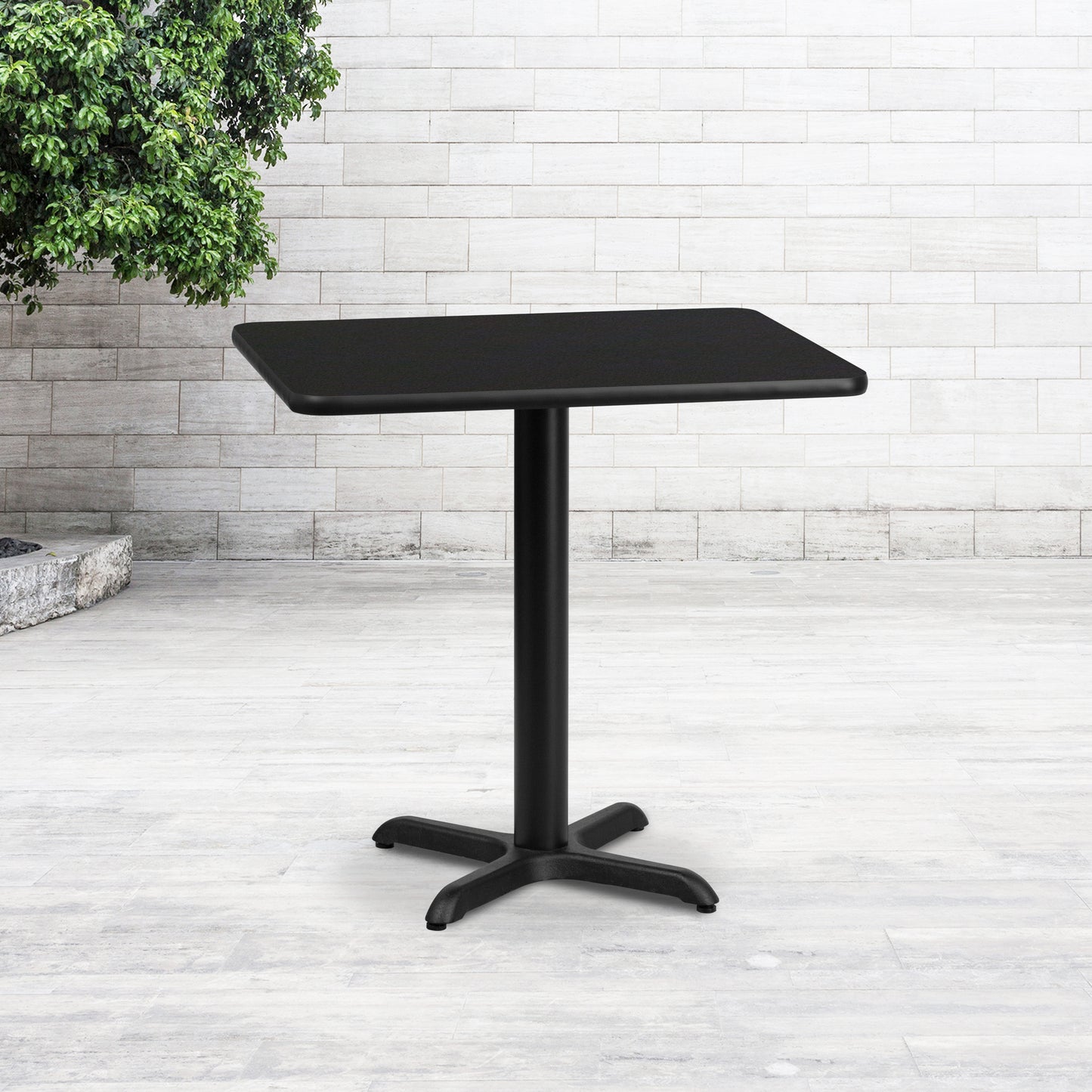 Stiles 24'' x 30'' Rectangular Black Laminate Table Top with 22'' x 22'' Table Height Base Black
