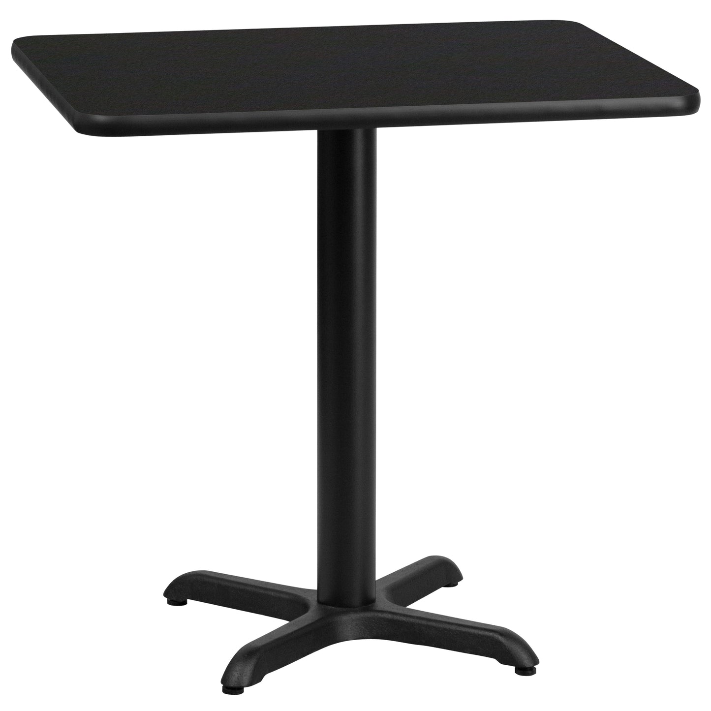 Stiles 24'' x 30'' Rectangular Black Laminate Table Top with 22'' x 22'' Table Height Base Black