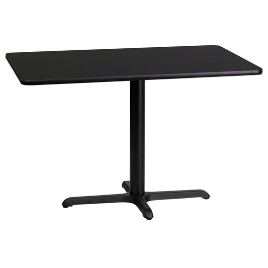 Stiles 24'' x 42'' Rectangular Black Laminate Table Top with 23.5'' x 29.5'' Table Height Base Black